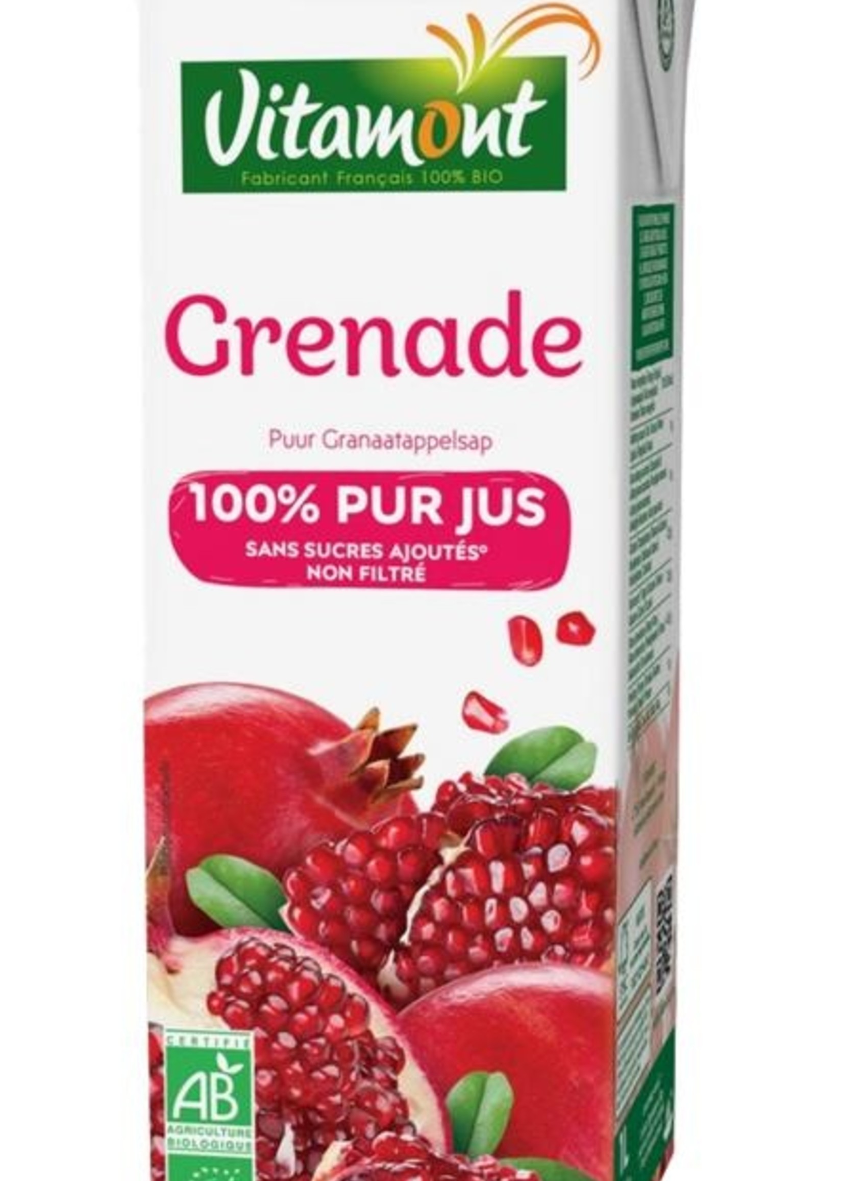 Vitamont Puur granaatappel sap pak bio Vitamont 1000ml