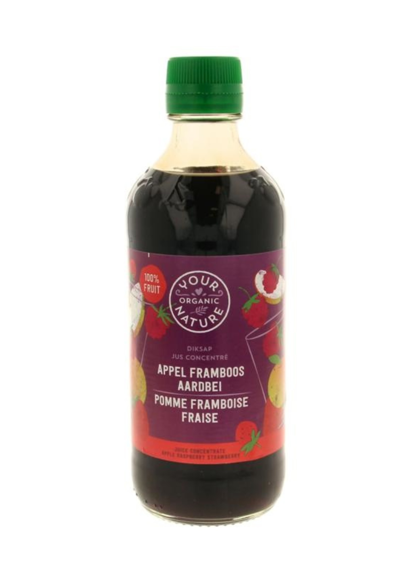 Your Organic Nat Diksap appel framboos aardbei bio Your Organic Nat 400ml