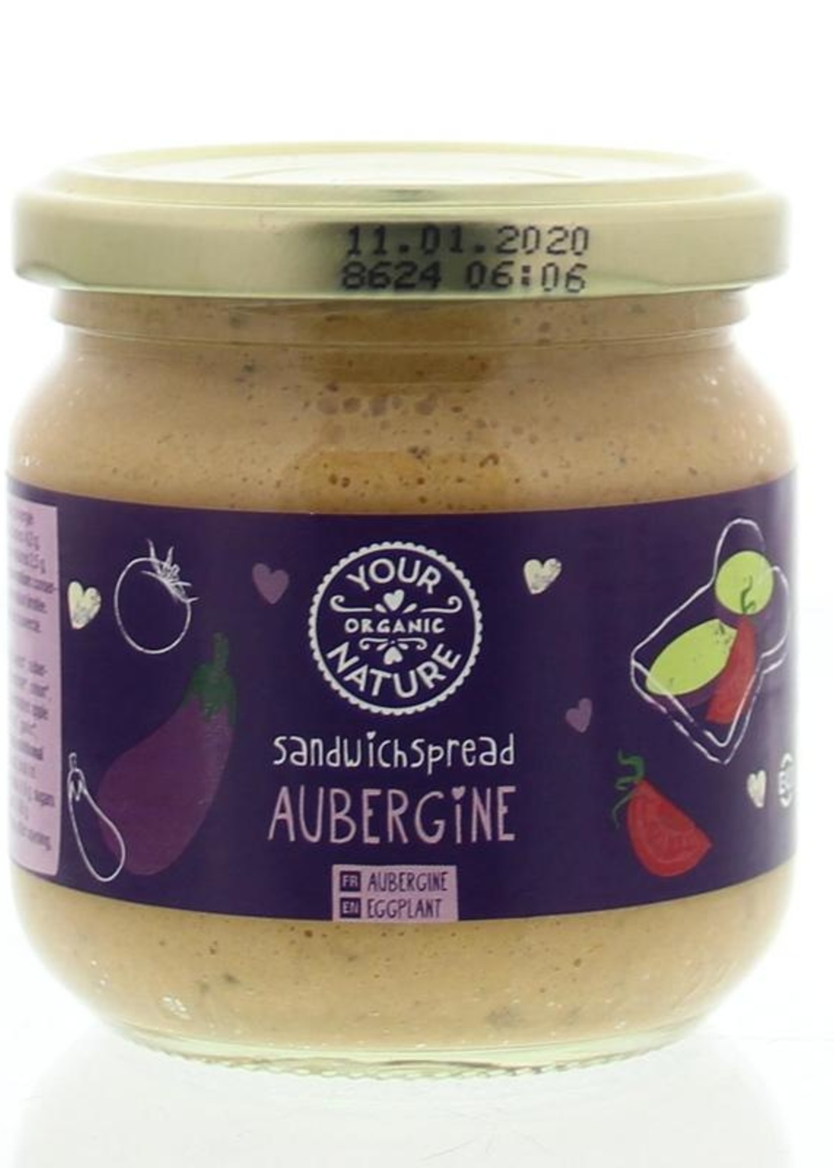 Your Organic Nat Sandwichspread aubergine bio Your Organic Nat 180g