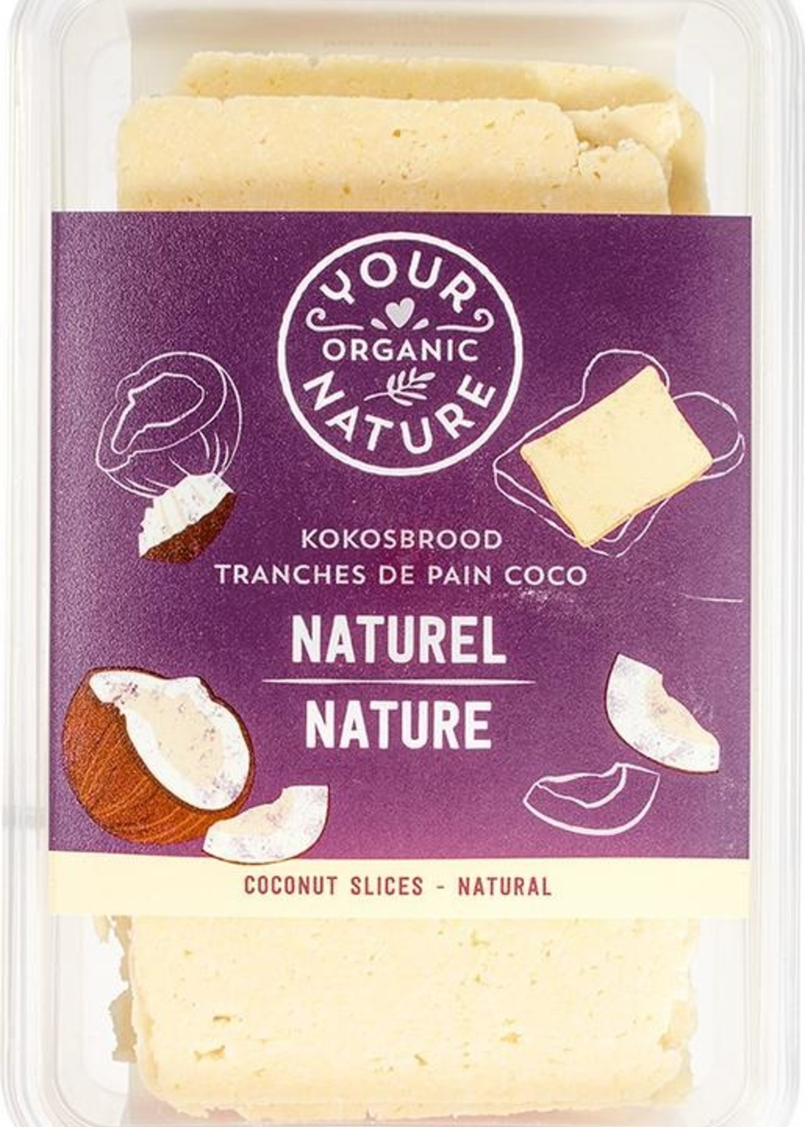 Your Organic Nat Kokosbrood naturel met honing bio Your Organic Nat 225g