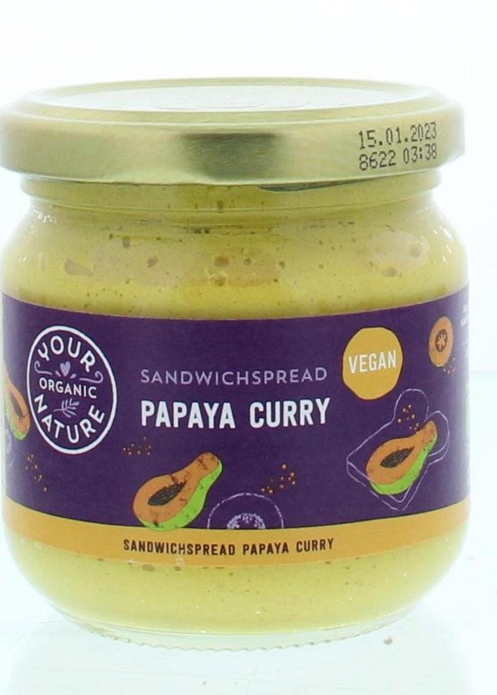 Your Organic Nat Sandwichspread papaya-curry bio Your Organic Nat 180g