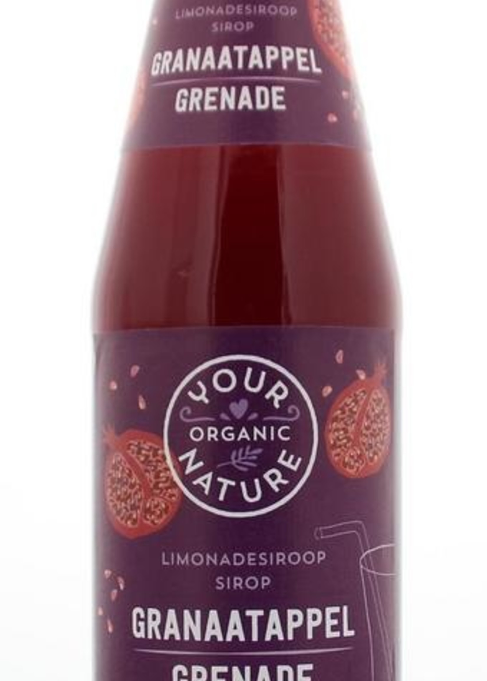 Your Organic Nat Limonadesiroop granaatappel bio Your Organic Nat 500ml