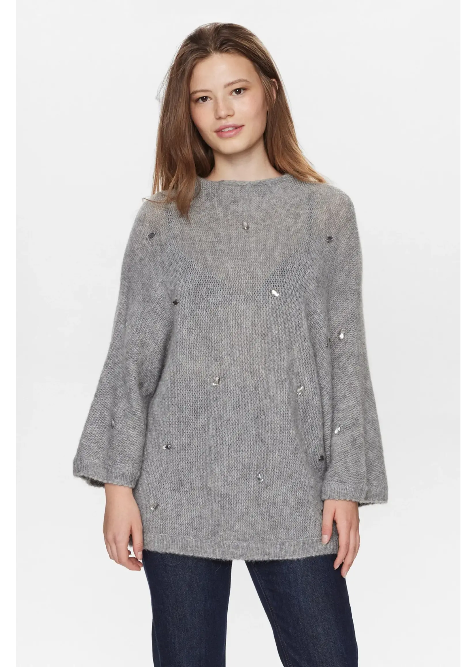 Nümph NUSAIDANI PULLOVER - Medium Grey mel