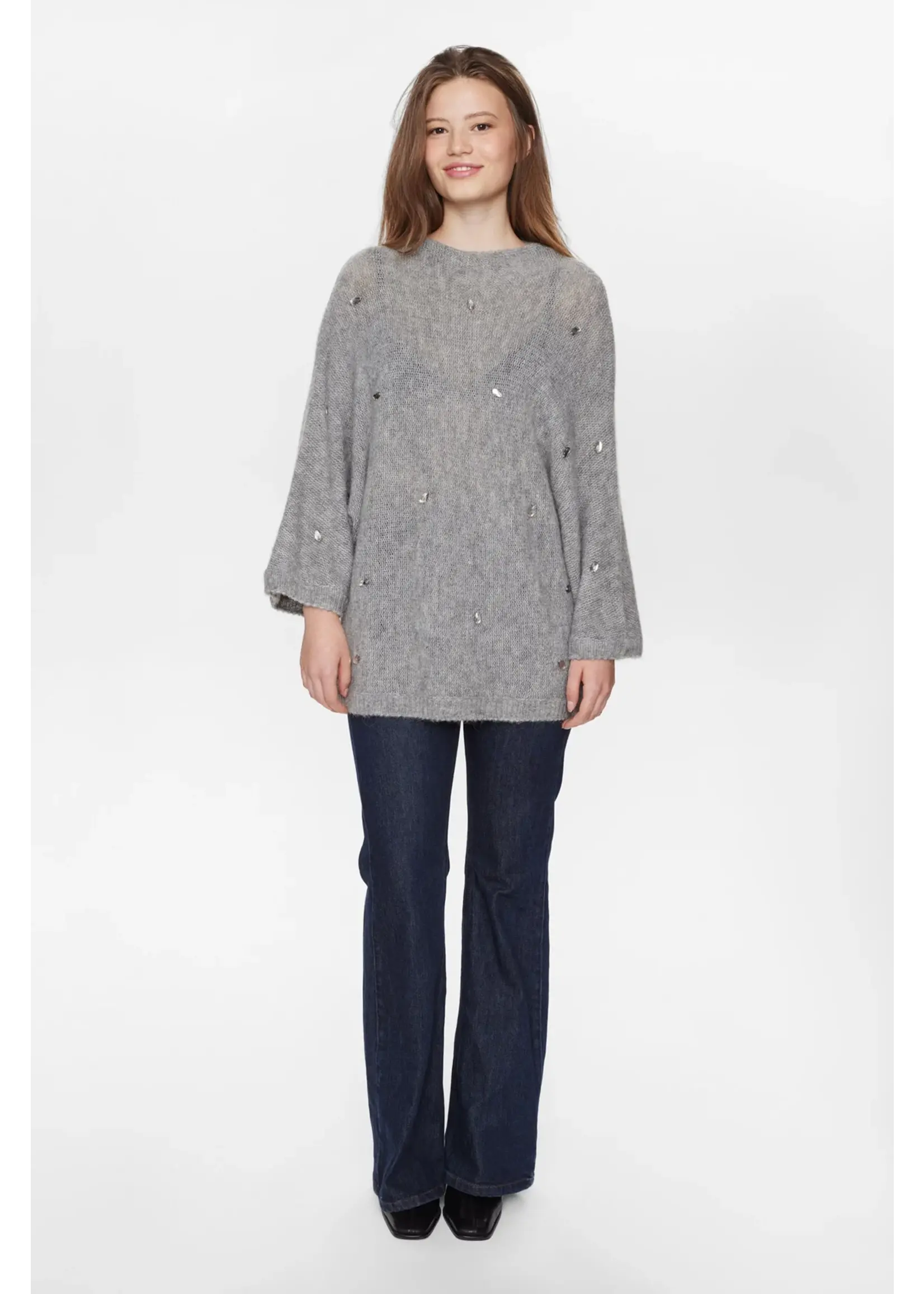 Nümph NUSAIDANI PULLOVER - Medium Grey mel