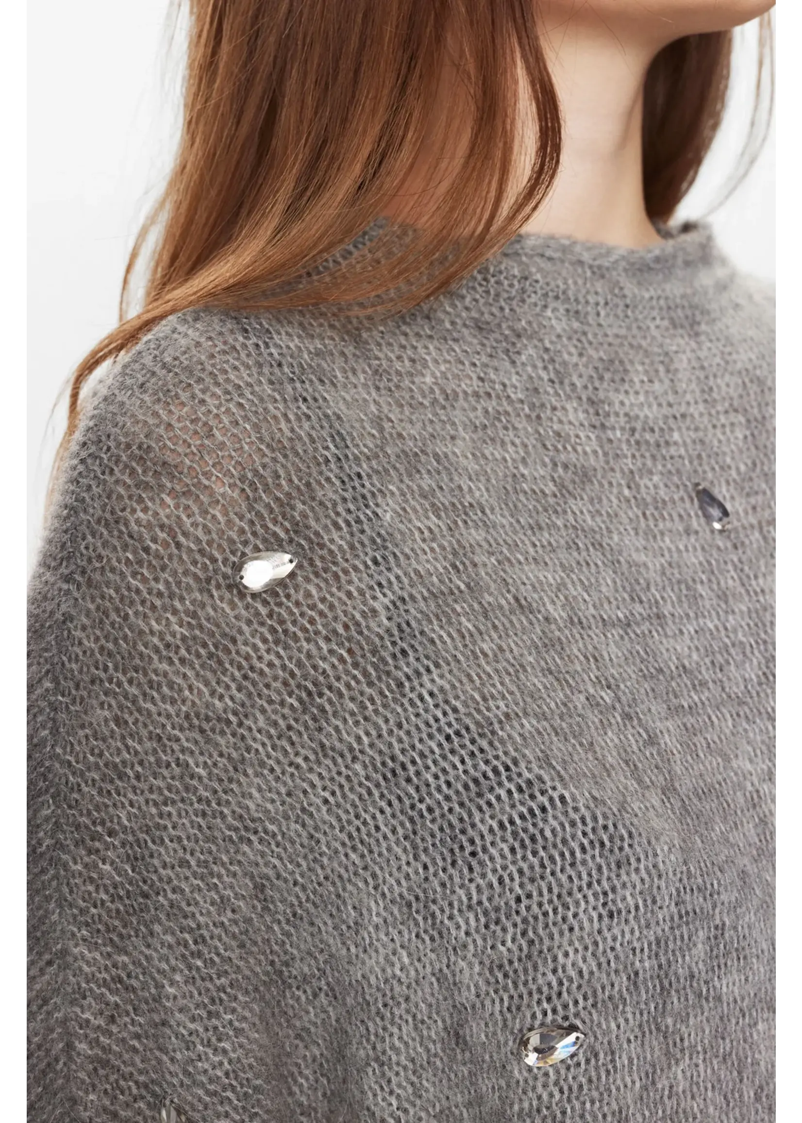 Nümph NUSAIDANI PULLOVER - Medium Grey mel