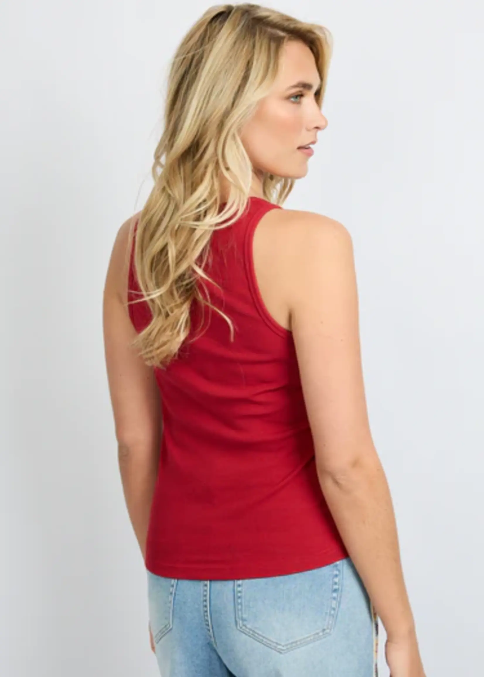 Fluresk Awena Top 26ZQF14 Rood – Trendy Dames Top | Xavah Zierikzee