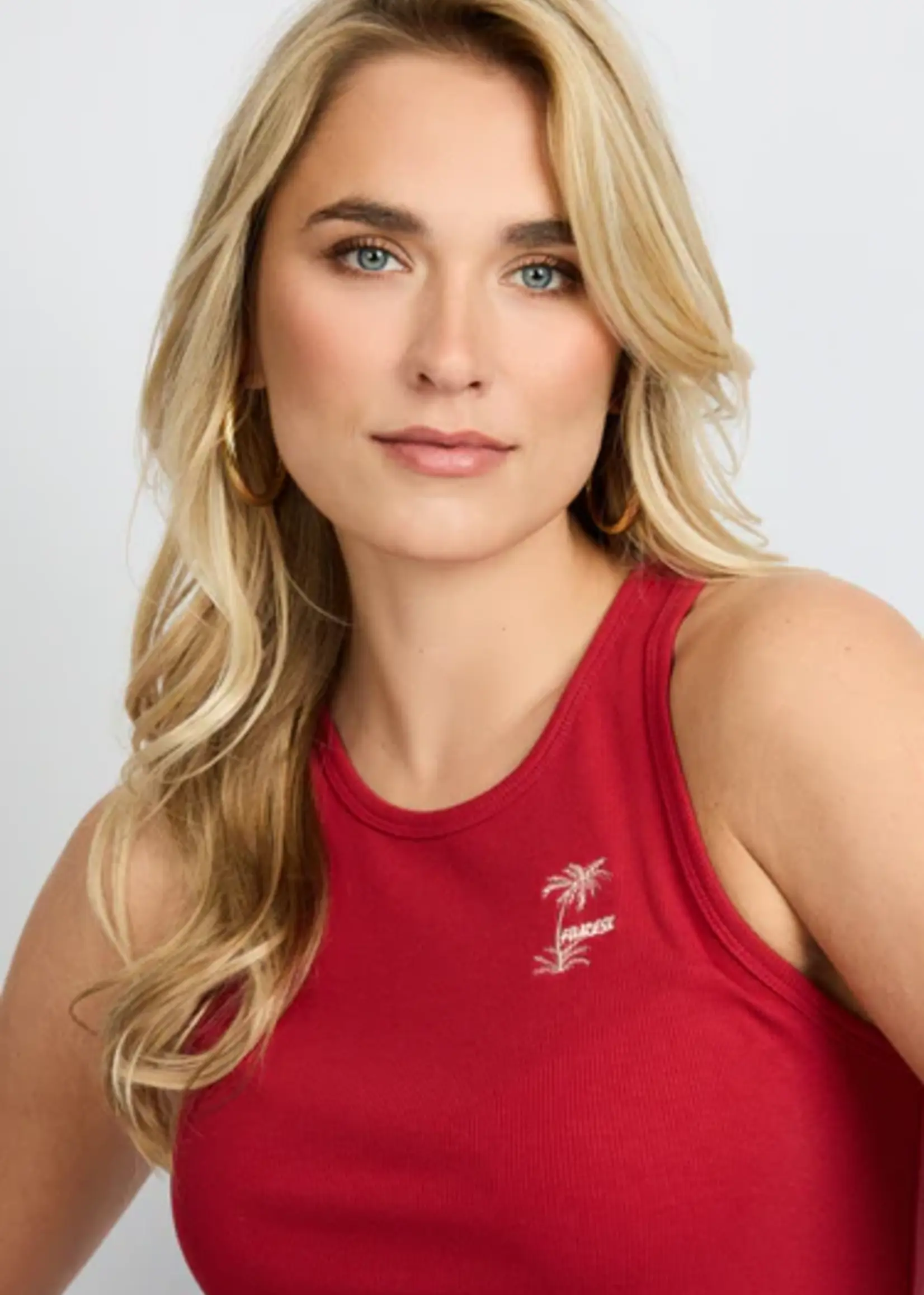 Fluresk Awena Top 26ZQF14 Rood – Trendy Dames Top | Xavah Zierikzee