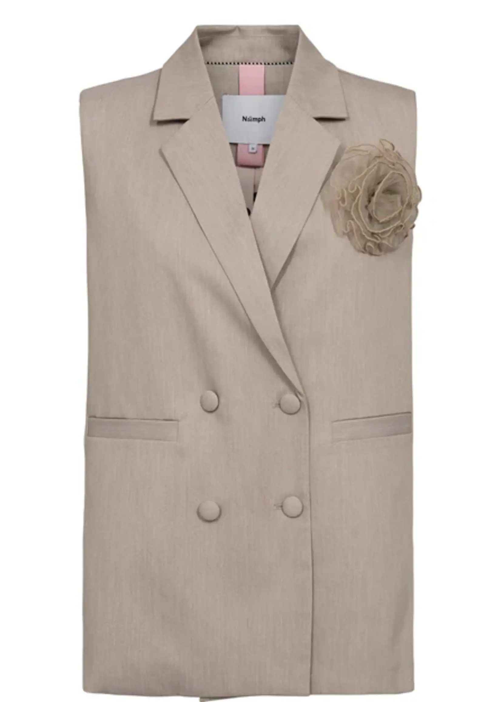 Nümph Nümph Nufloria Long Vest Chateau Gray Melange 706658 | Dames Vest | Xavah