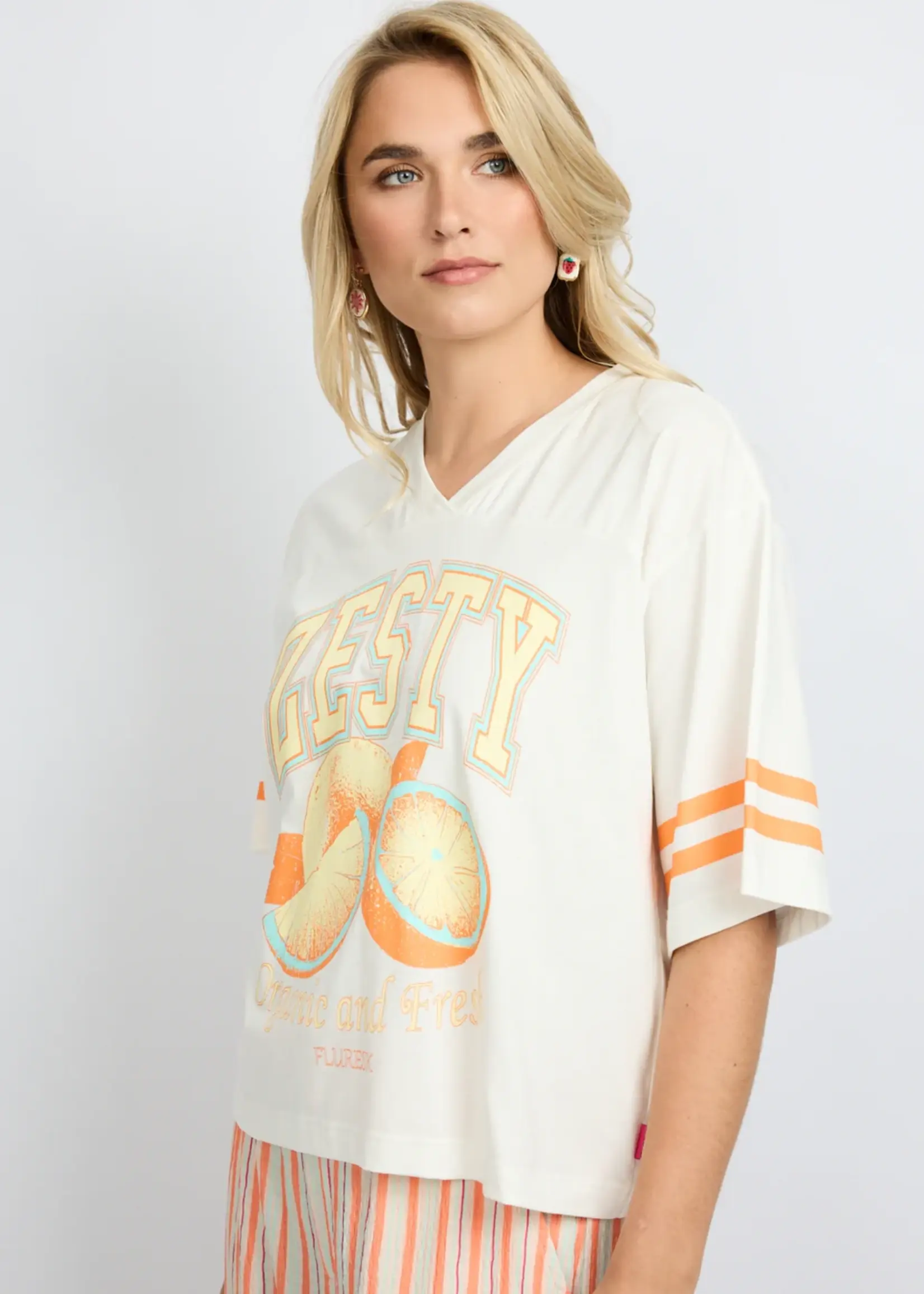 FLURESK Yanelis T-shirt Fluresk 26ZQF08 | Trendy Dames T-shirt | Xavah Zierikzee