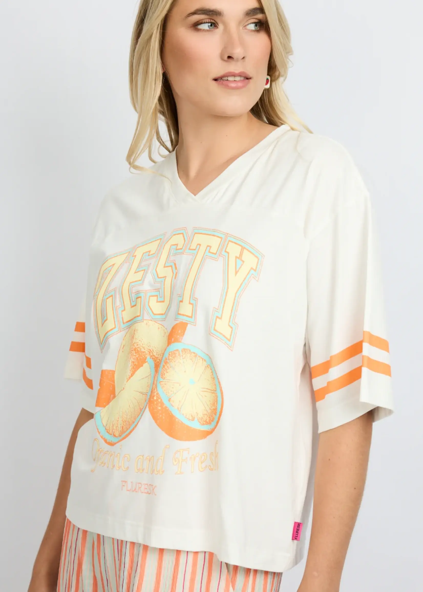 FLURESK Yanelis T-shirt Fluresk 26ZQF08 | Trendy Dames T-shirt | Xavah Zierikzee