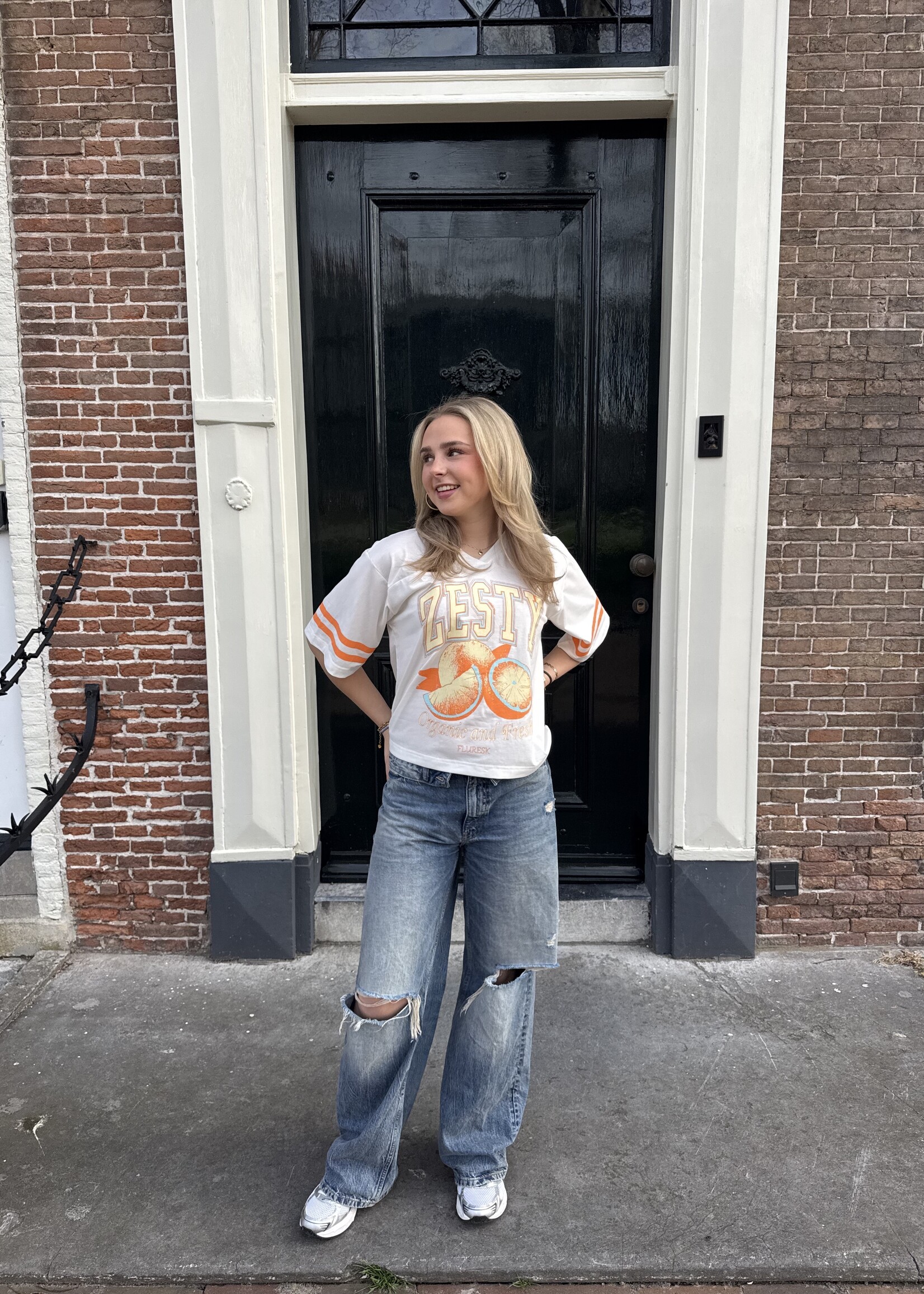 FLURESK Yanelis T-shirt Fluresk 26ZQF08 | Trendy Dames T-shirt | Xavah Zierikzee