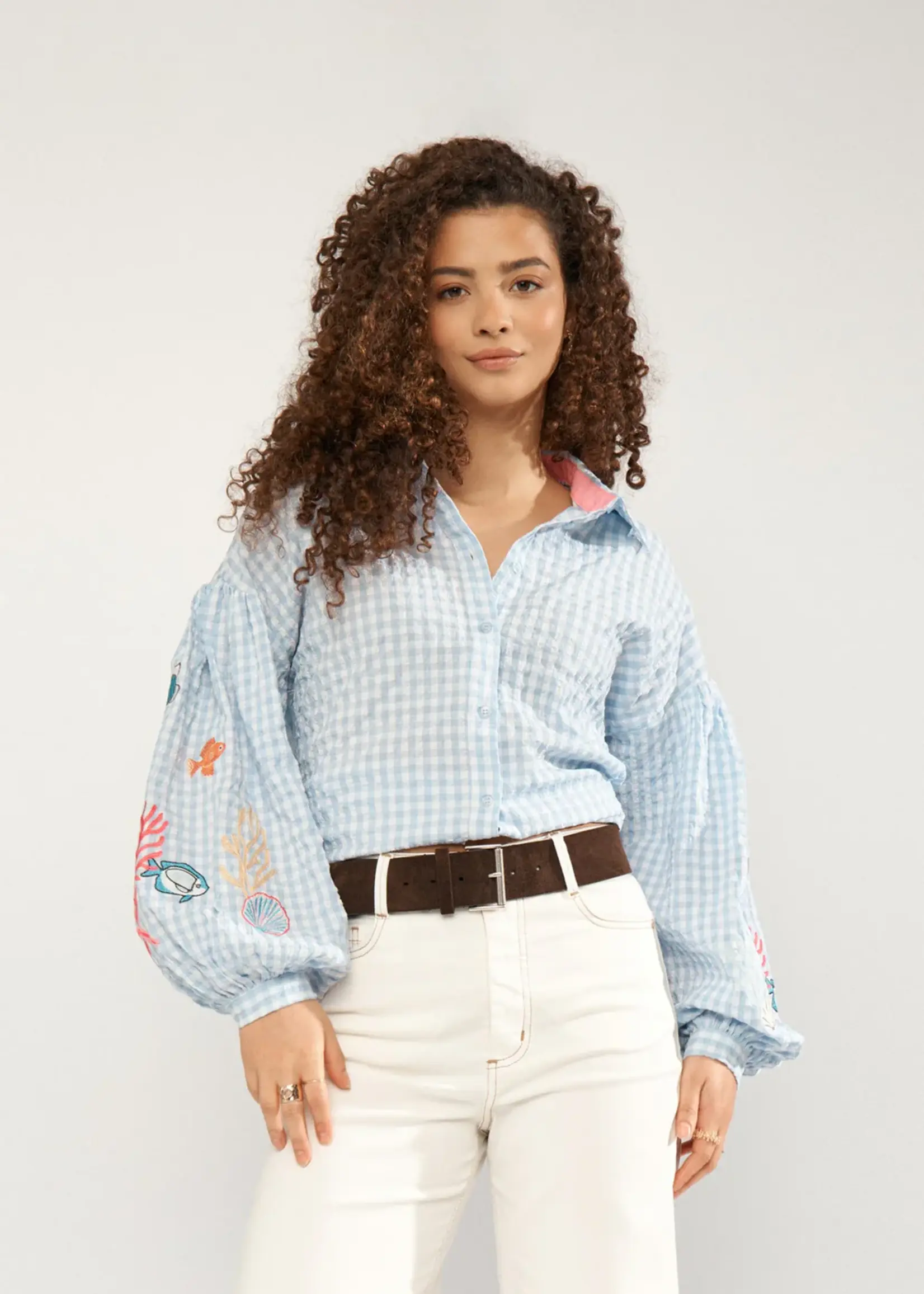 Nümph NUSURFER Shirt 706787 – Placid Blue Dames Blouse van Nümph