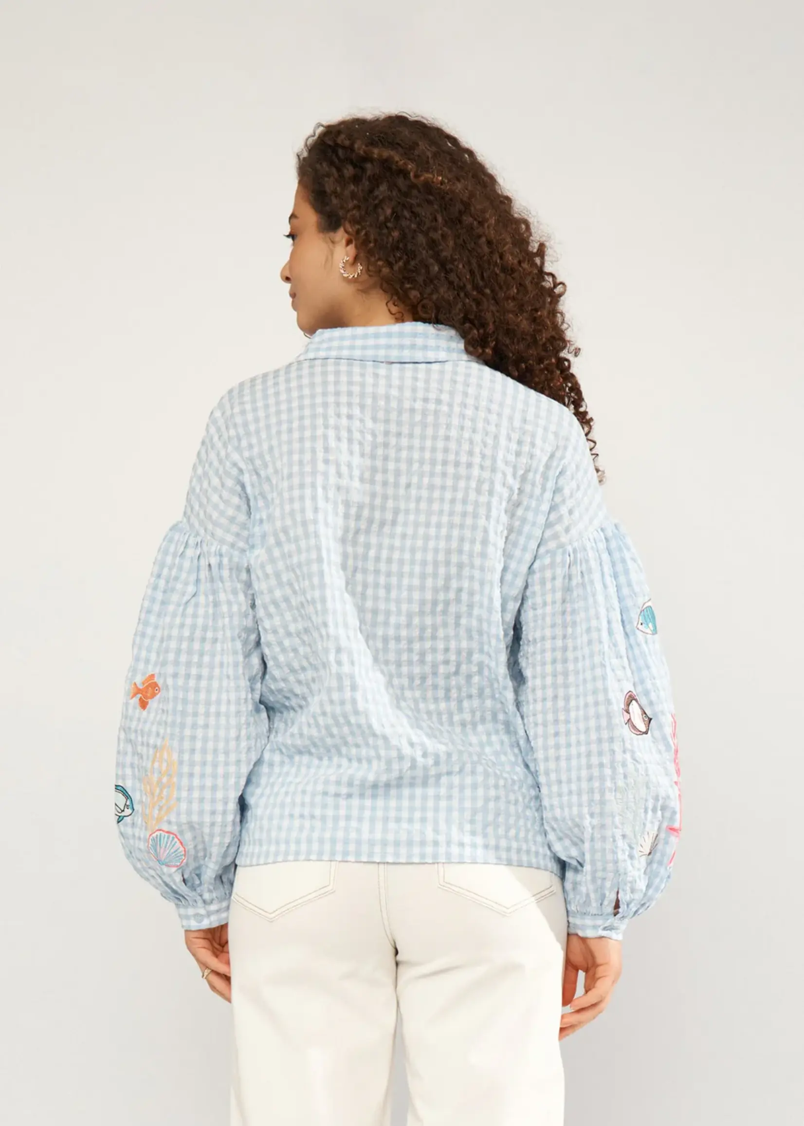 Nümph NUSURFER Shirt 706787 – Placid Blue Dames Blouse van Nümph