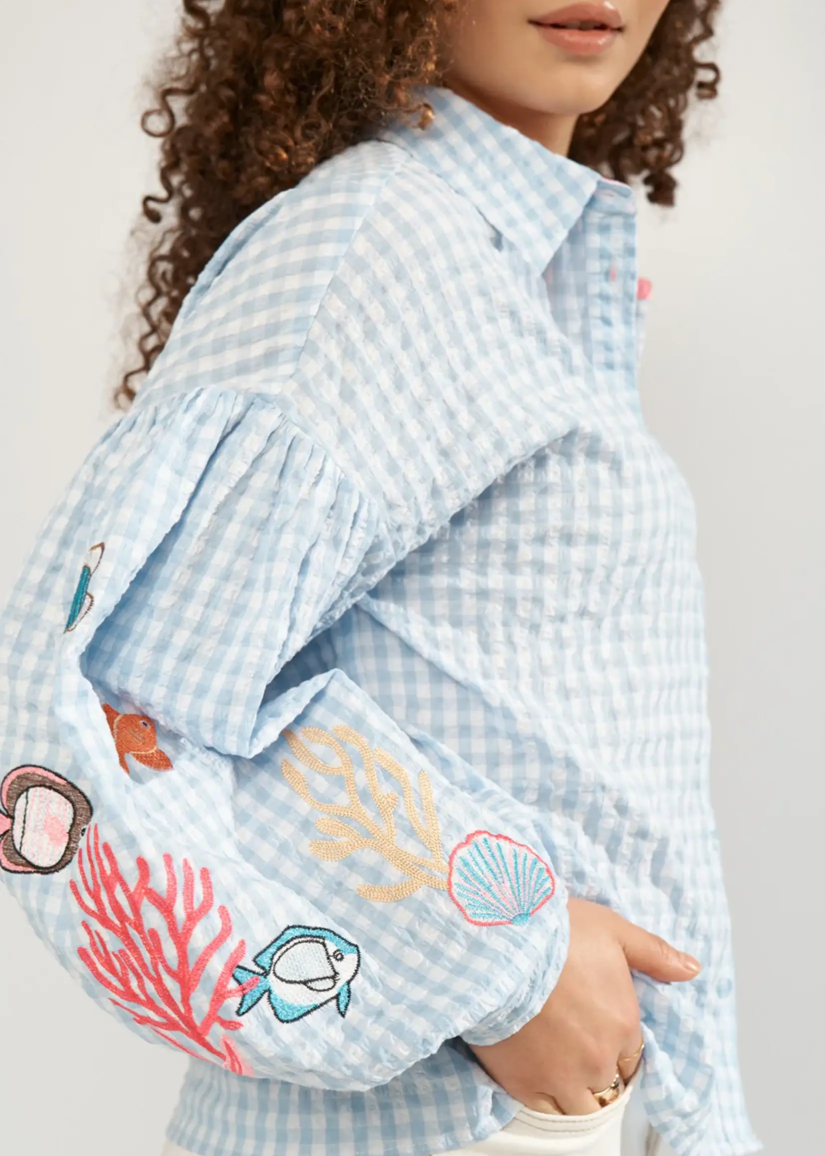 Nümph NUSURFER Shirt 706787 – Placid Blue Dames Blouse van Nümph