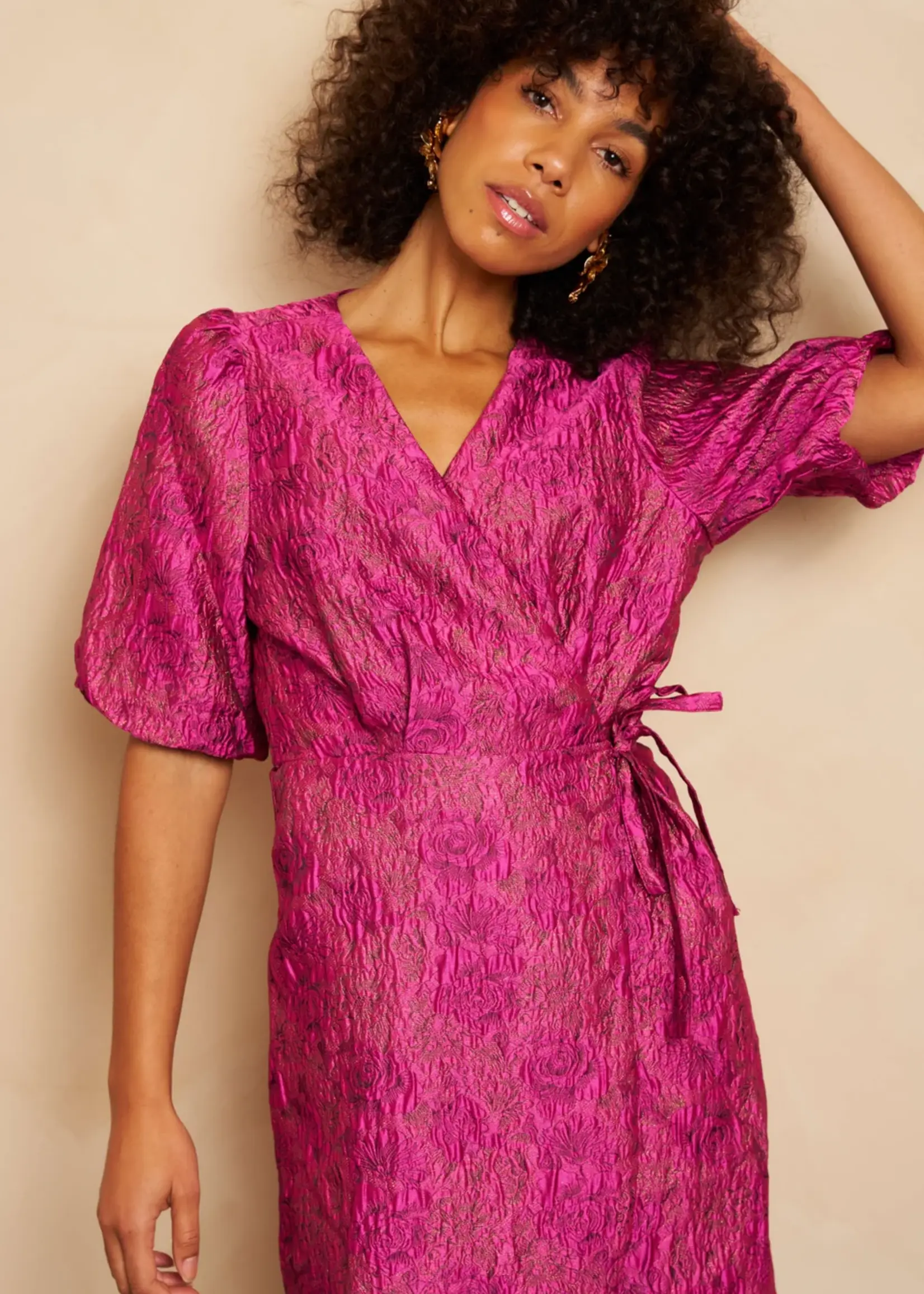 LOFTY MANNER Lofty Manner Jurk Maureen RE27 Purple Trendy Damesjurk Paars | Xavah Zierikzee