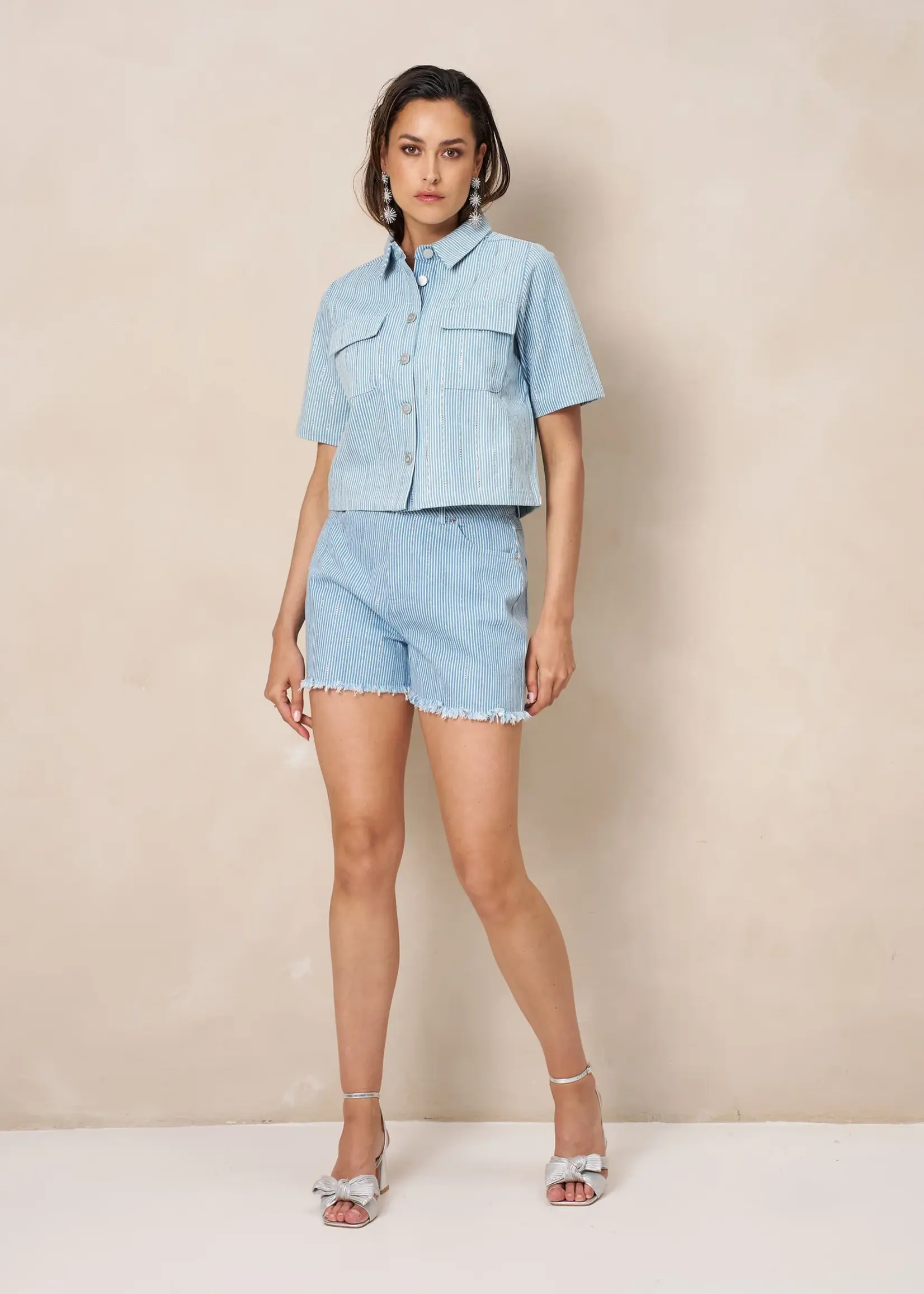 LOFTY MANNER Lofty Manner Blouse Hera RE204 Blue Trendy Damesblouse | Xavah Zierikzee