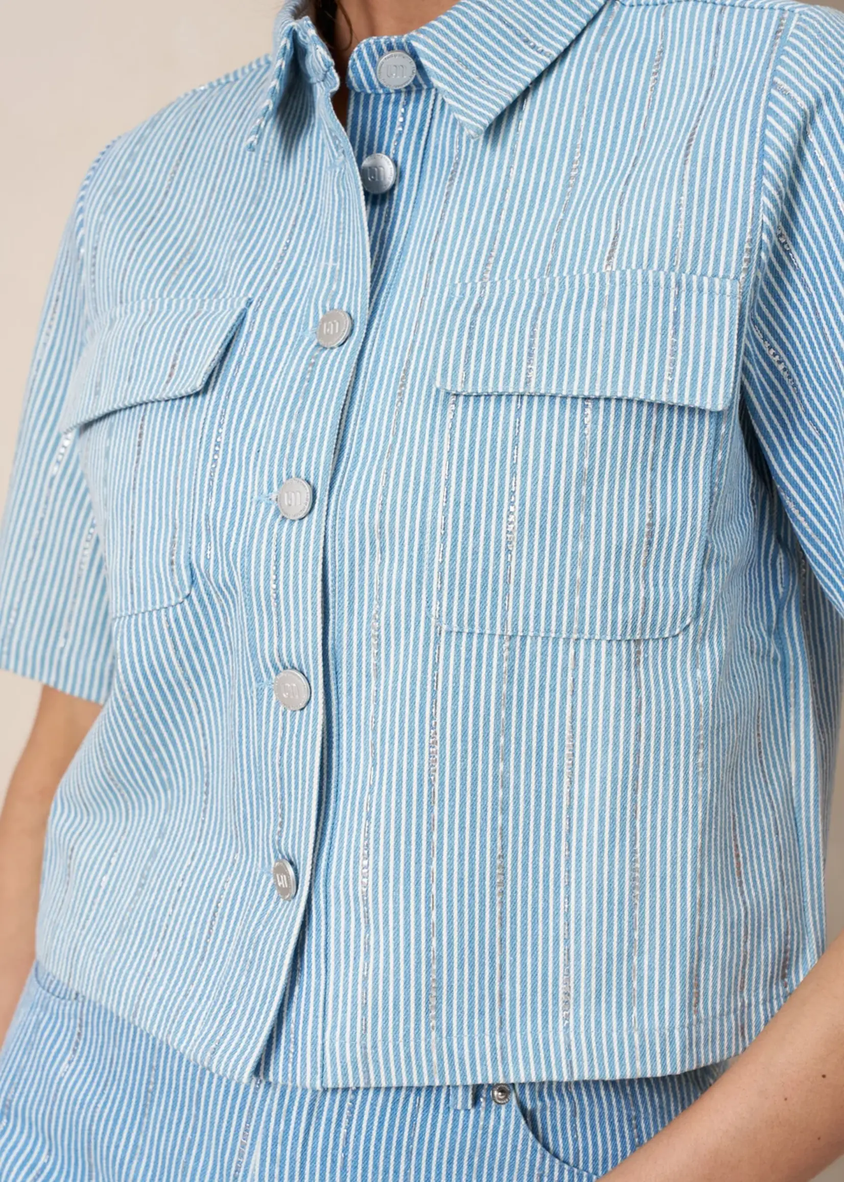 LOFTY MANNER Lofty Manner Blouse Hera RE204 Blue Trendy Damesblouse | Xavah Zierikzee