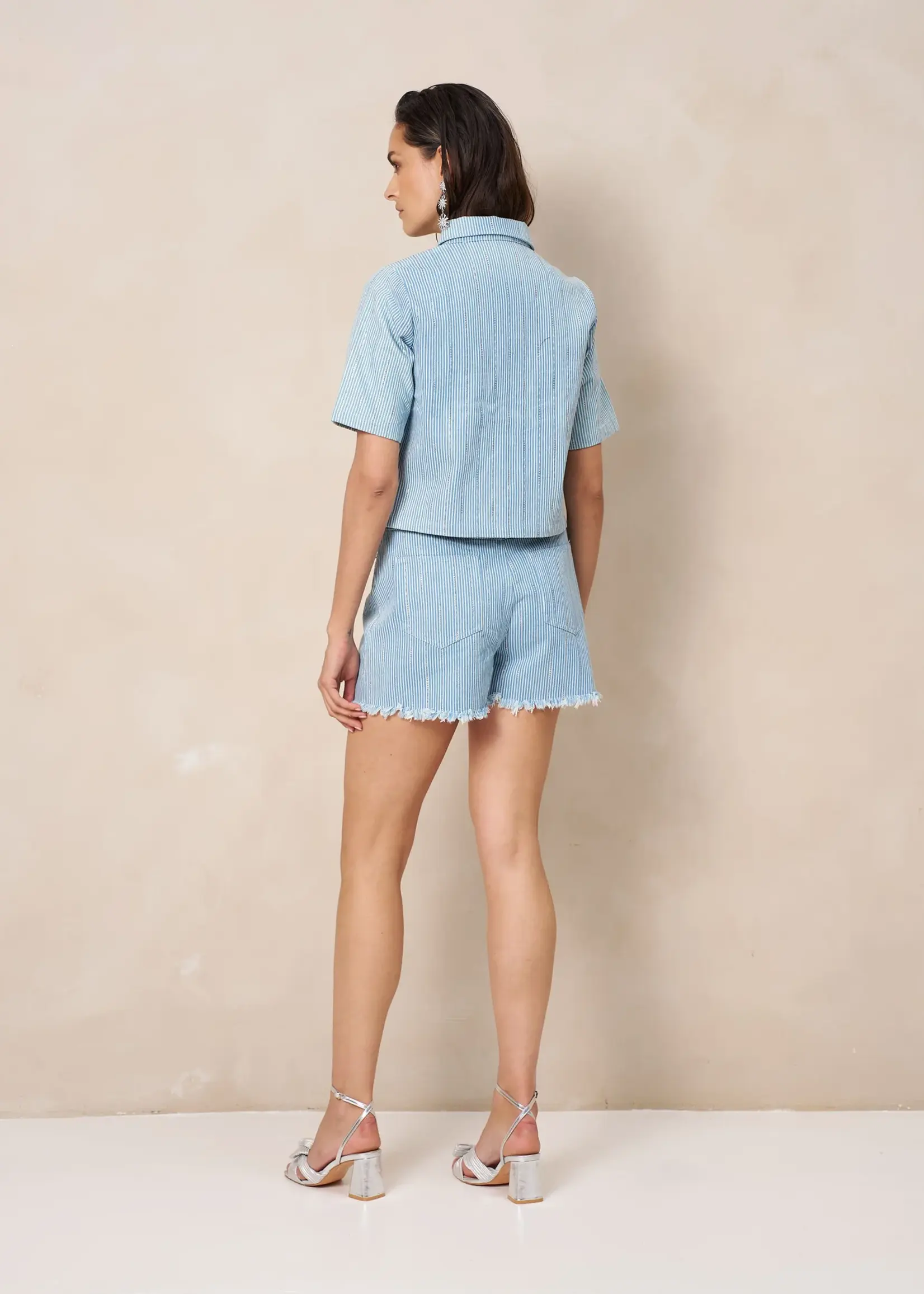 LOFTY MANNER Lofty Manner Blouse Hera RE204 Blue Trendy Damesblouse | Xavah Zierikzee