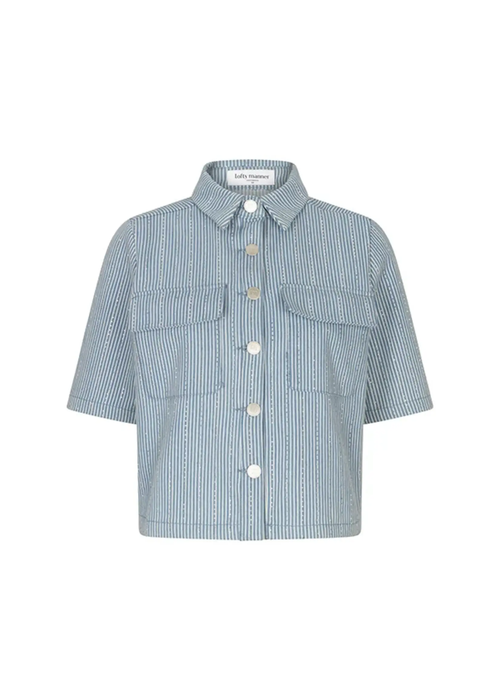 LOFTY MANNER Lofty Manner Blouse Hera RE204 Blue Trendy Damesblouse | Xavah Zierikzee