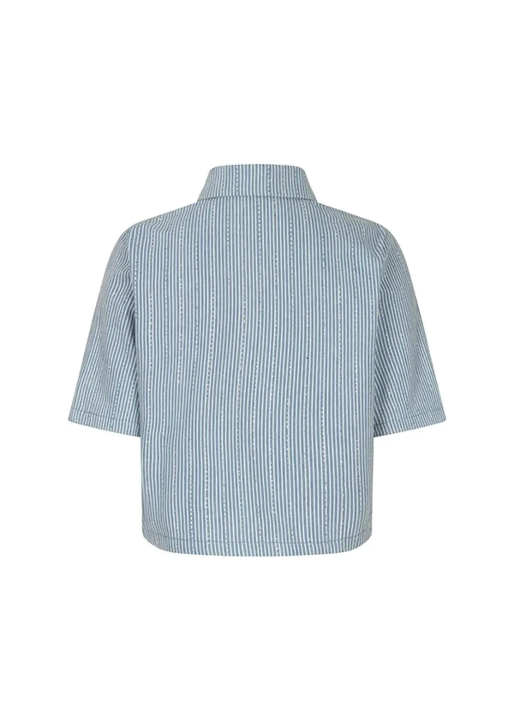 LOFTY MANNER Lofty Manner Blouse Hera RE204 Blue Trendy Damesblouse | Xavah Zierikzee