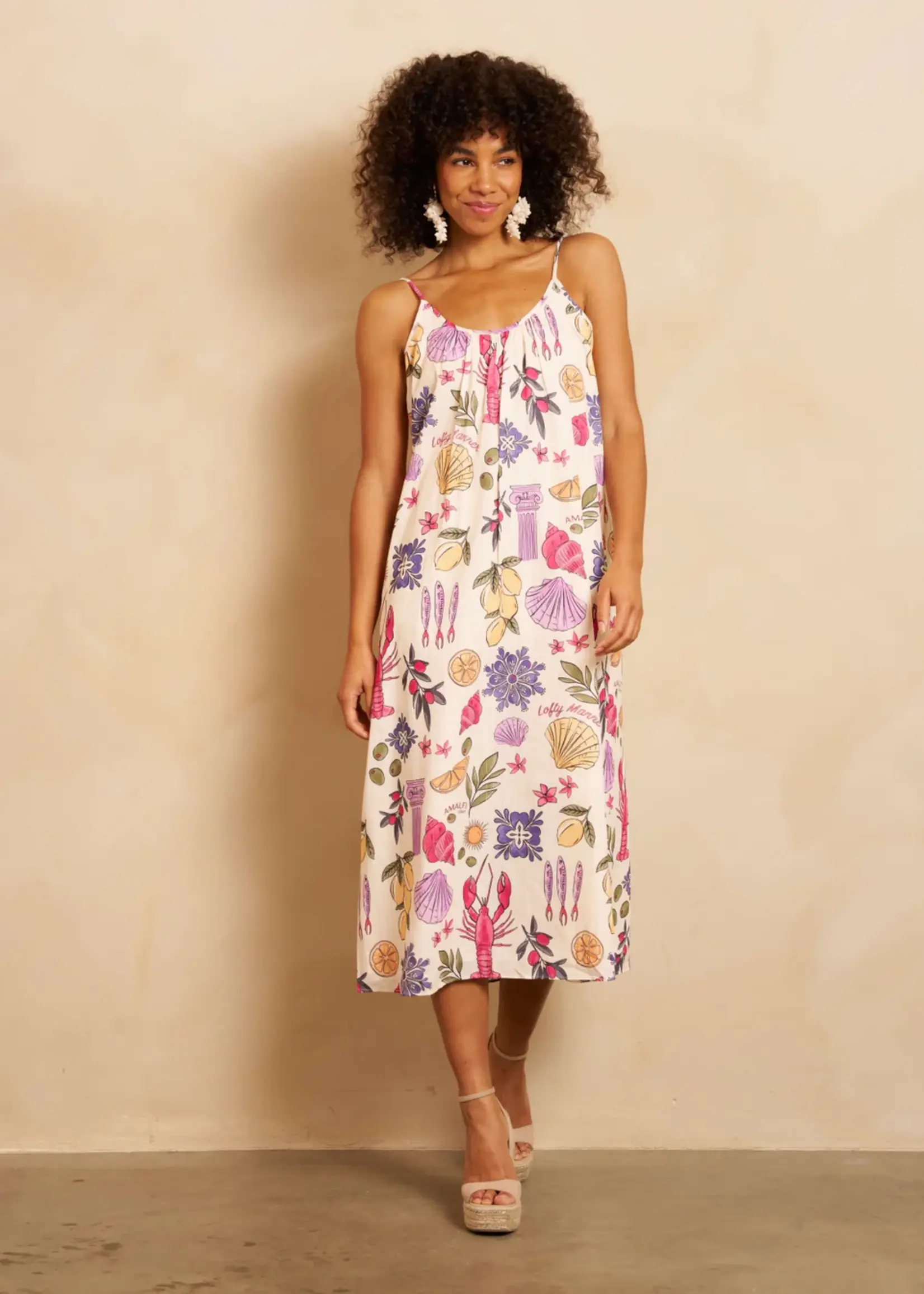 Lofty Manner Jurk Aileen RE26 Multi Element Print Trendy Damesjurk | Xavah Zierikzee