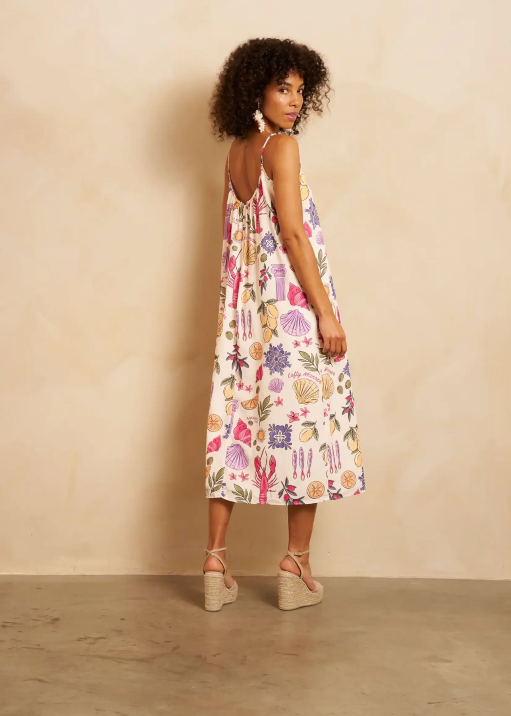 Lofty Manner Jurk Aileen RE26 Multi Element Print Trendy Damesjurk | Xavah Zierikzee