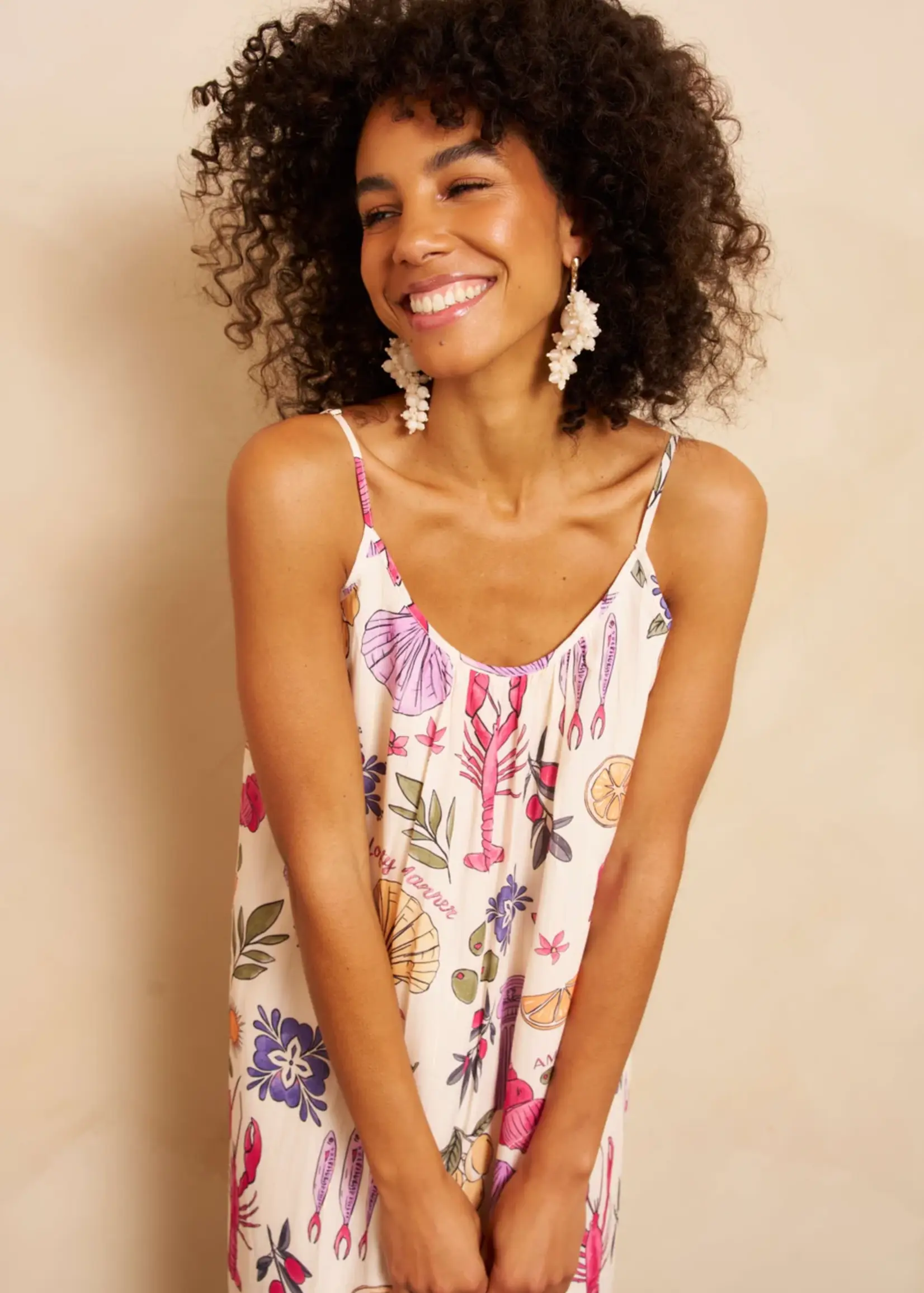Lofty Manner Jurk Aileen RE26 Multi Element Print Trendy Damesjurk | Xavah Zierikzee
