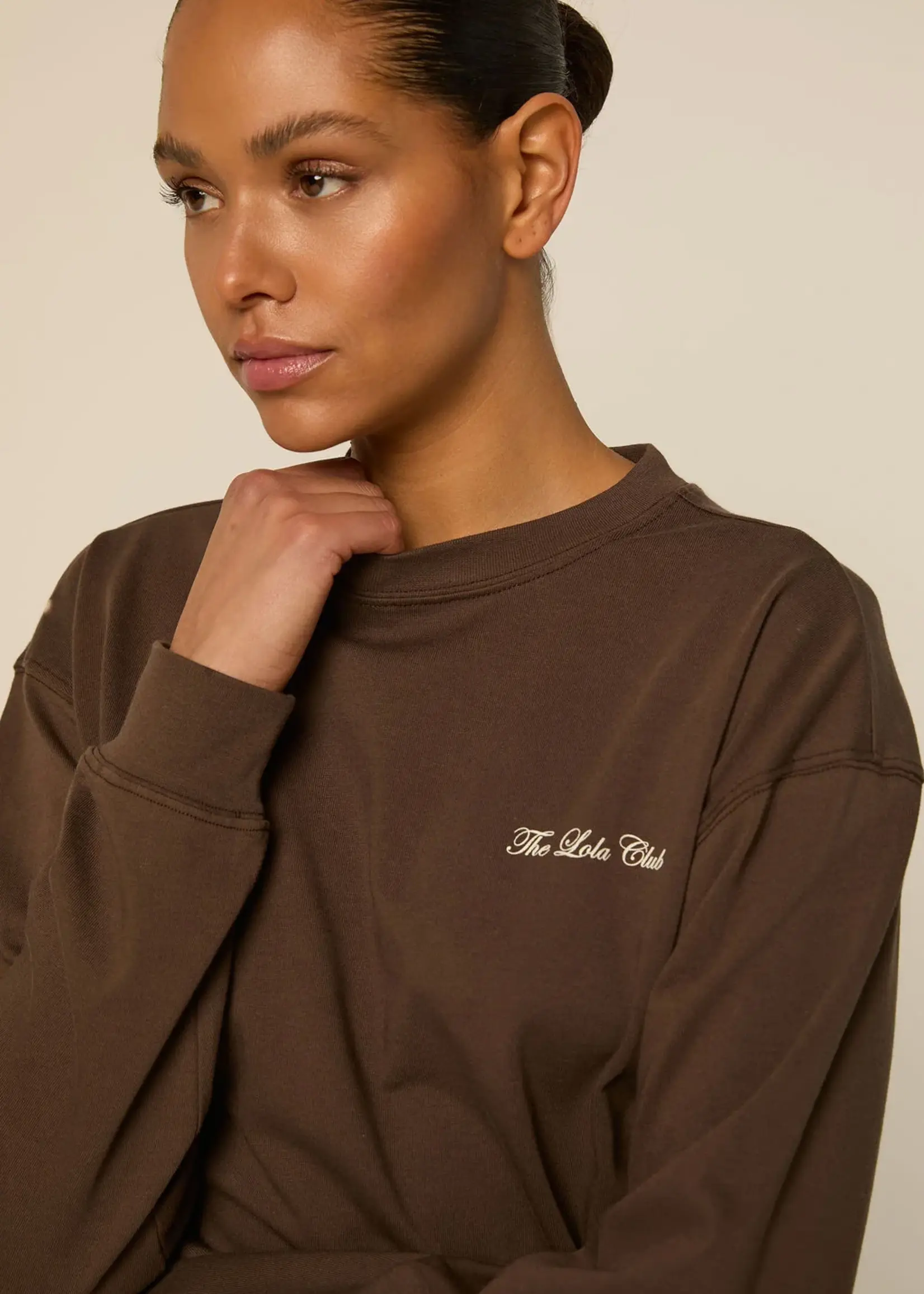 THE LOLA CLUB The Lola Club Yara LS Espresso – dames top met lange mouwen