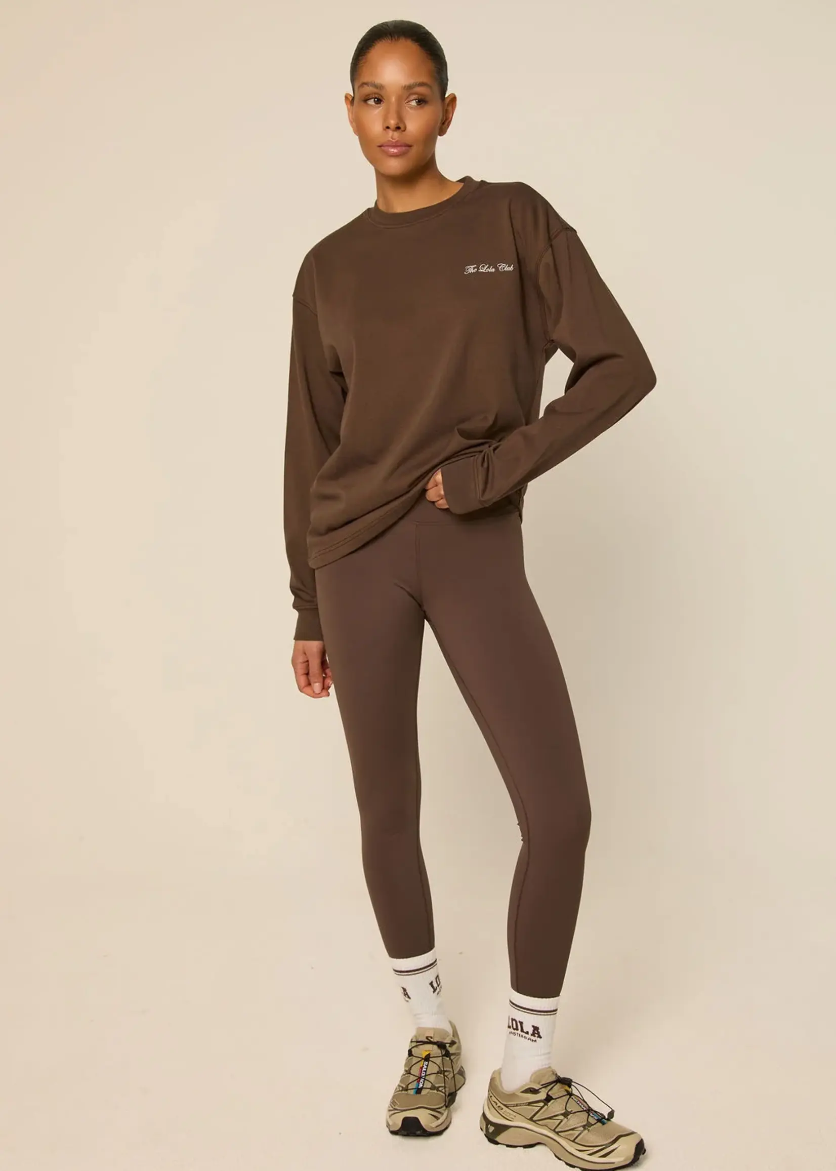 THE LOLA CLUB The Lola Club Yara LS Espresso – dames top met lange mouwen