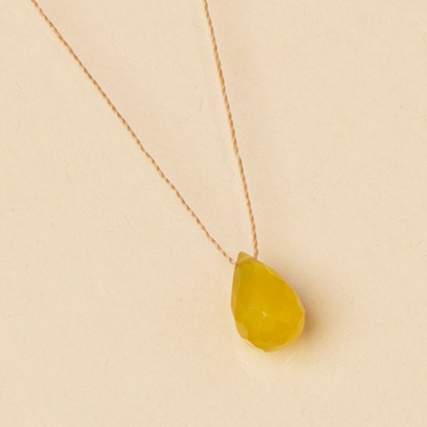 Collier Goutte Calcédoine Jaune