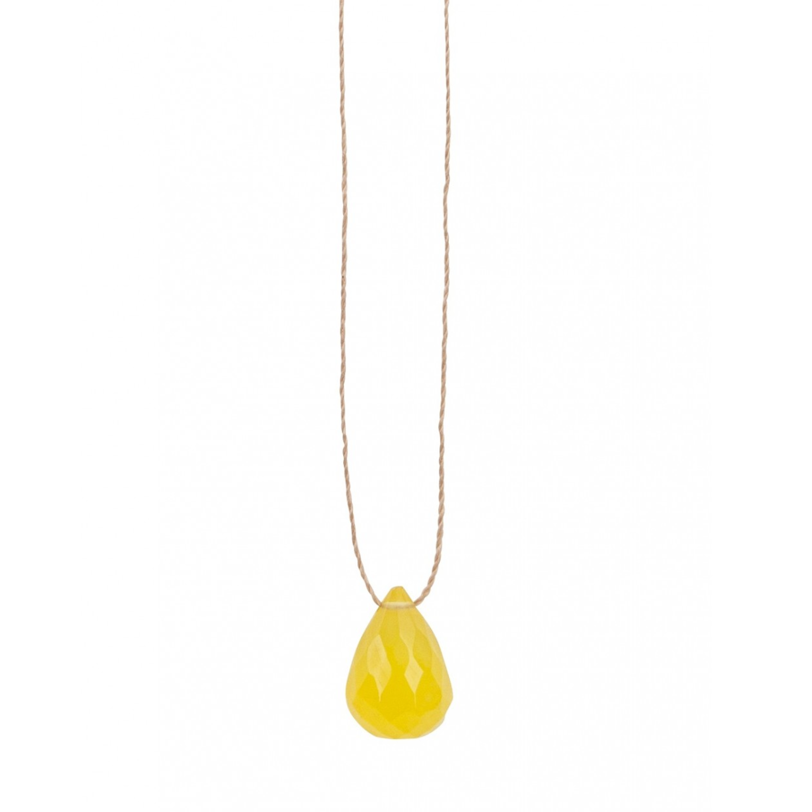 Collier Goutte Calcédoine Jaune