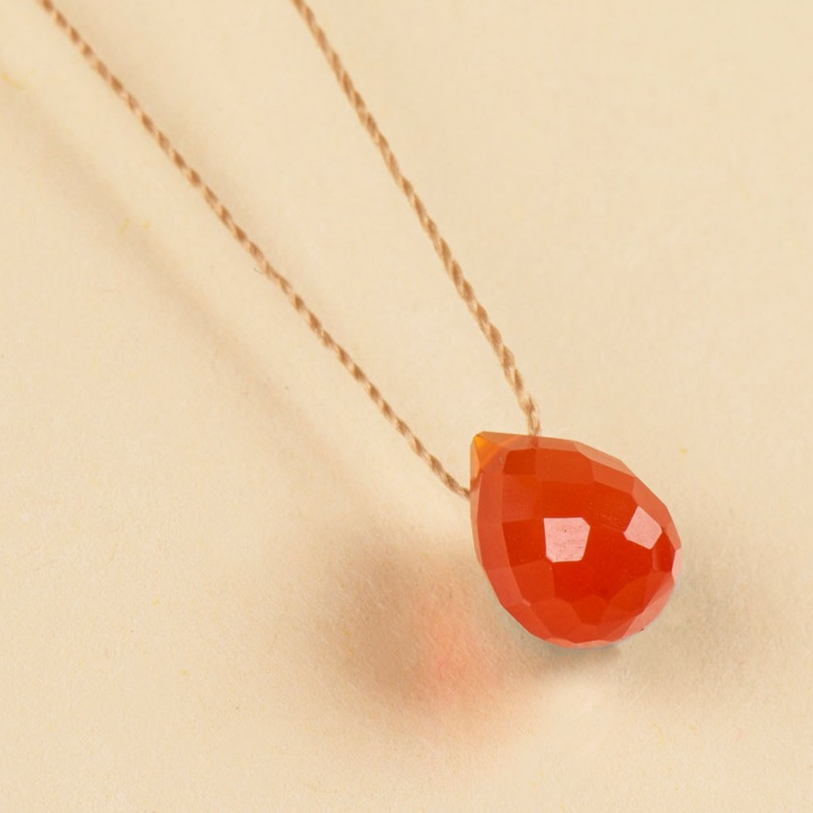 Collier Goutte Cornaline Orange