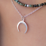 Noa ¦ Collier Long Pendentif Lune - Argent 925