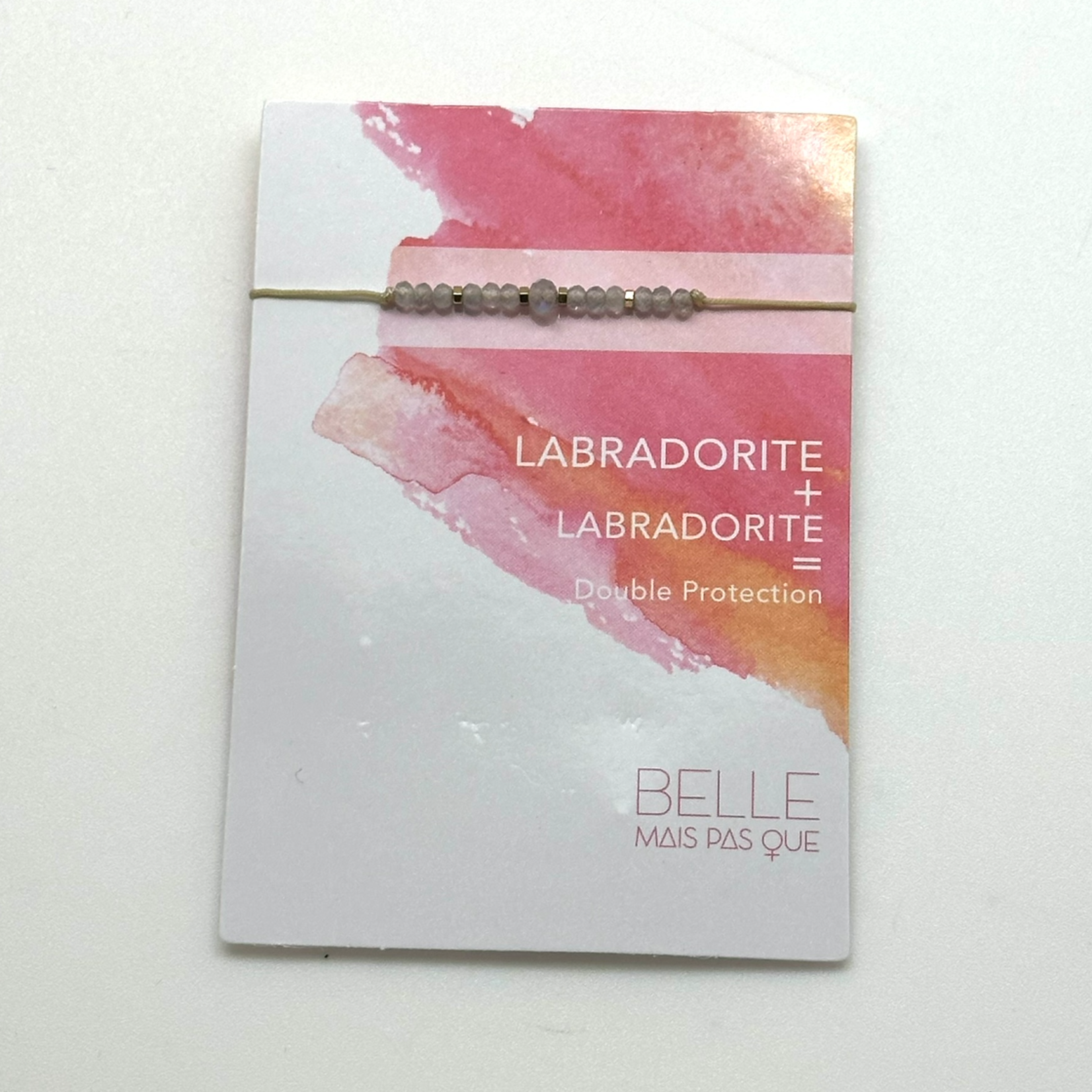 Pochette Bracelet Pierres semi-précieuses  "Labradorite + Labradorite"