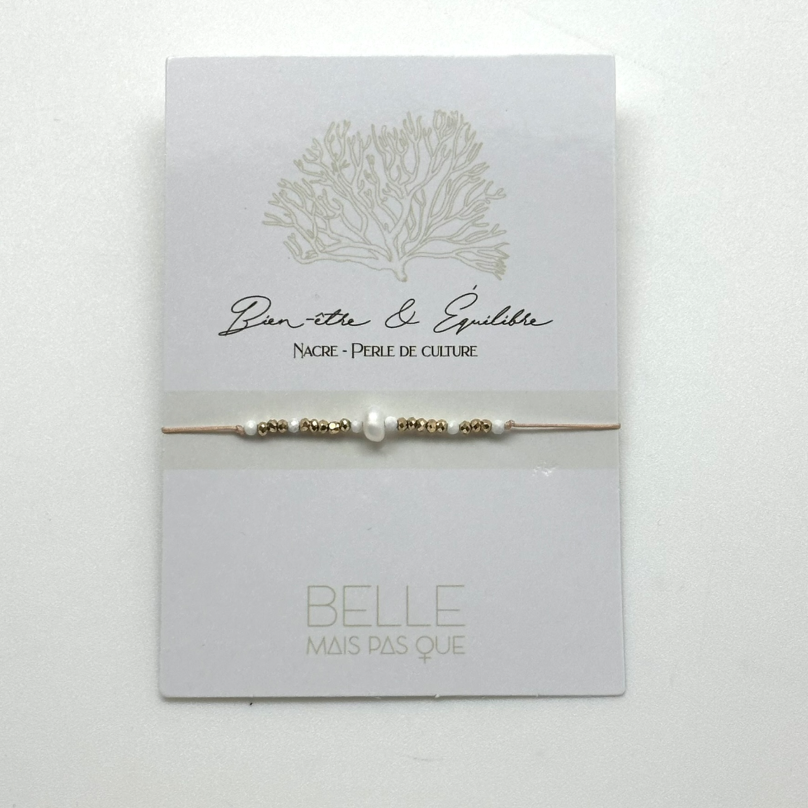 Pochette Bracelet Pierres semi-précieuses  "Nacre - Perle de culture"