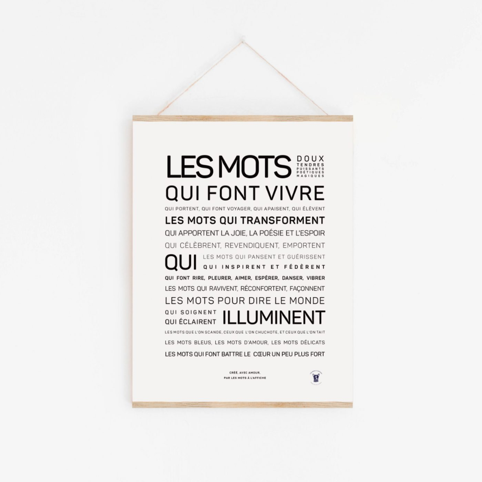 Affiche Les mots - A4