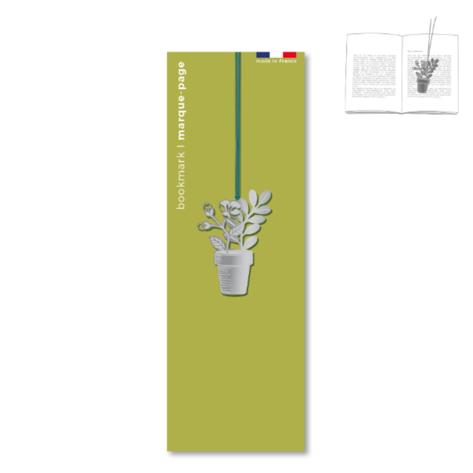 Marque-page en métal - Pot de fleur