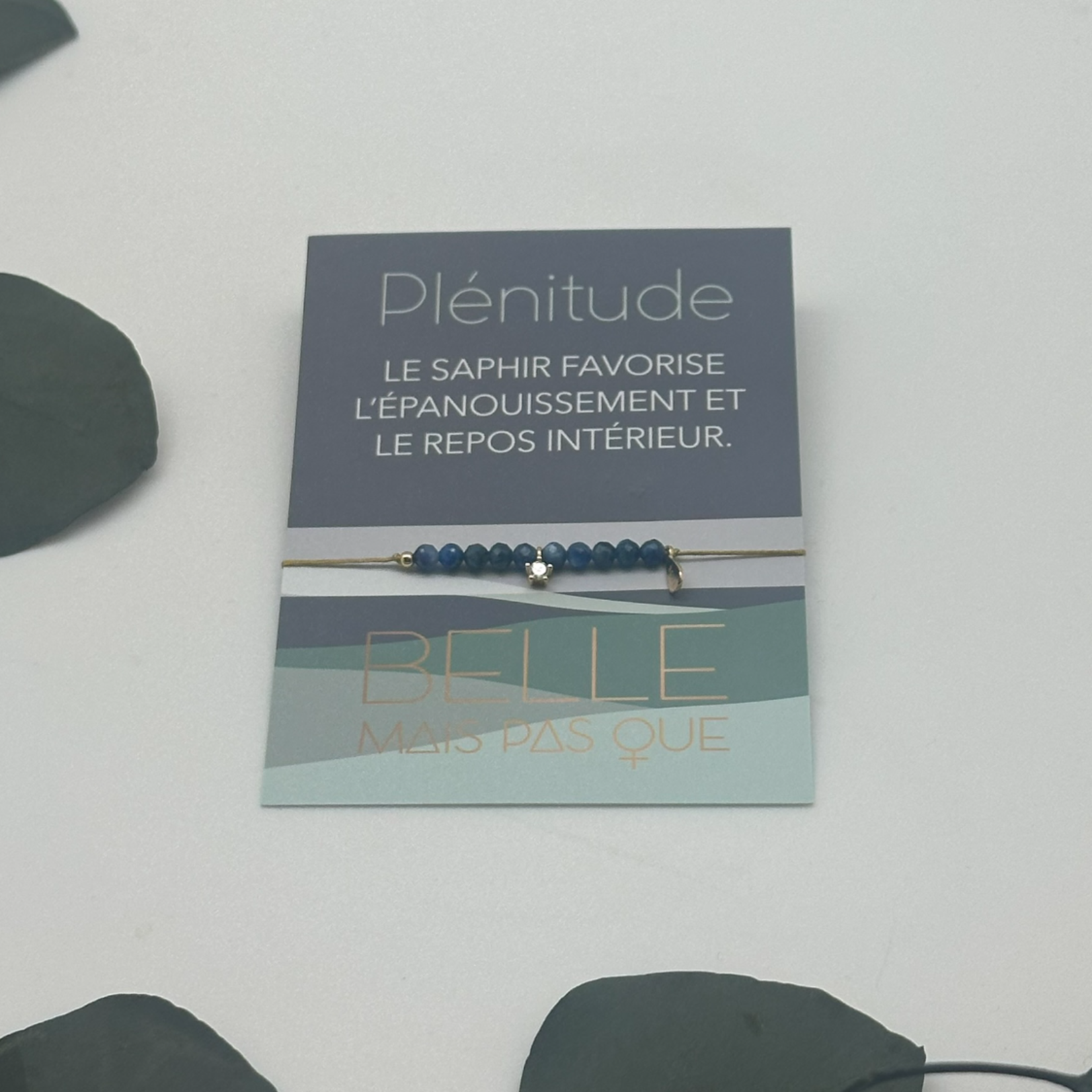 Pochette Bracelet Pierres semi-précieuses  "Plénitude - Saphir"