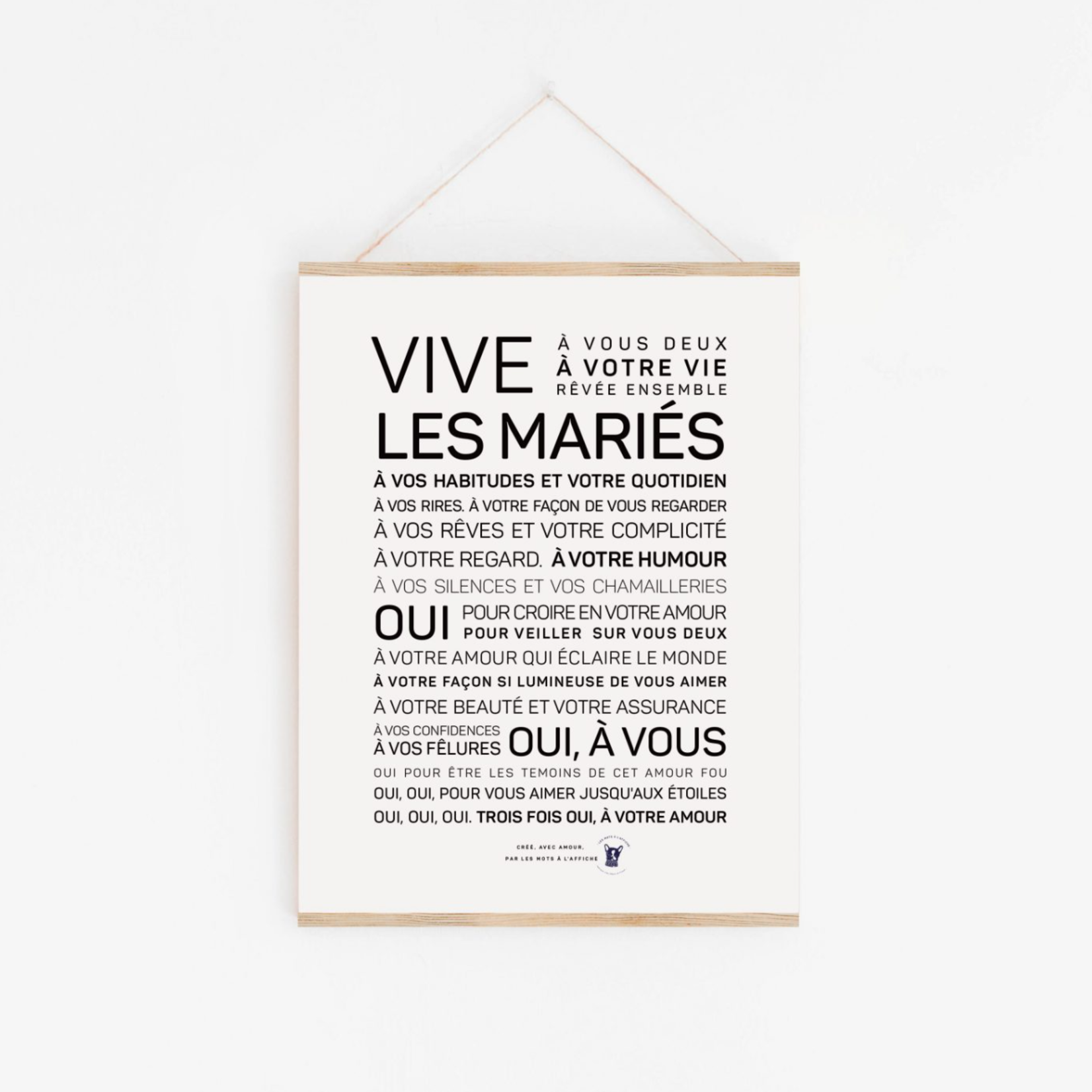 Affiche Vive les mariés - A4