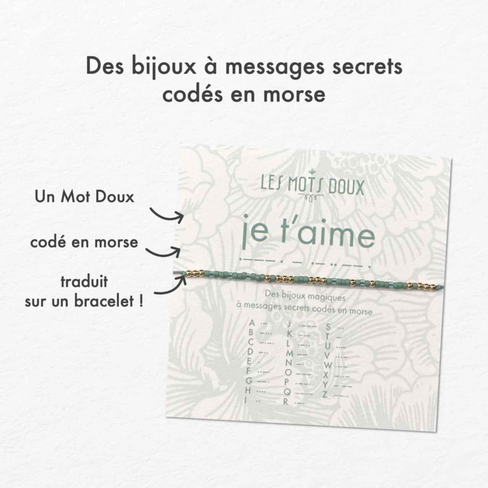 Bracelet Code Morse Pastel : Je t’aime