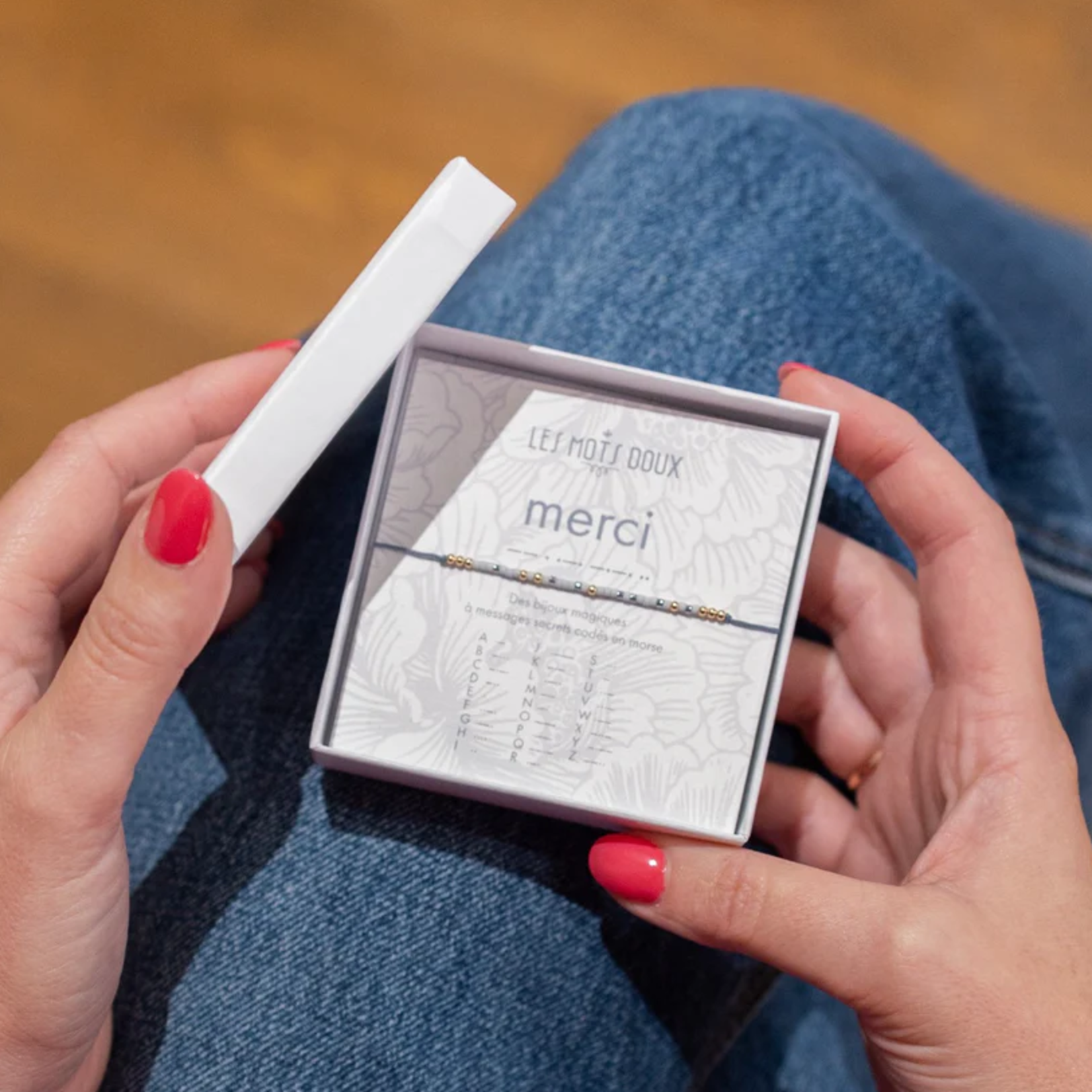 Bracelet Code Morse Pastel : Merci