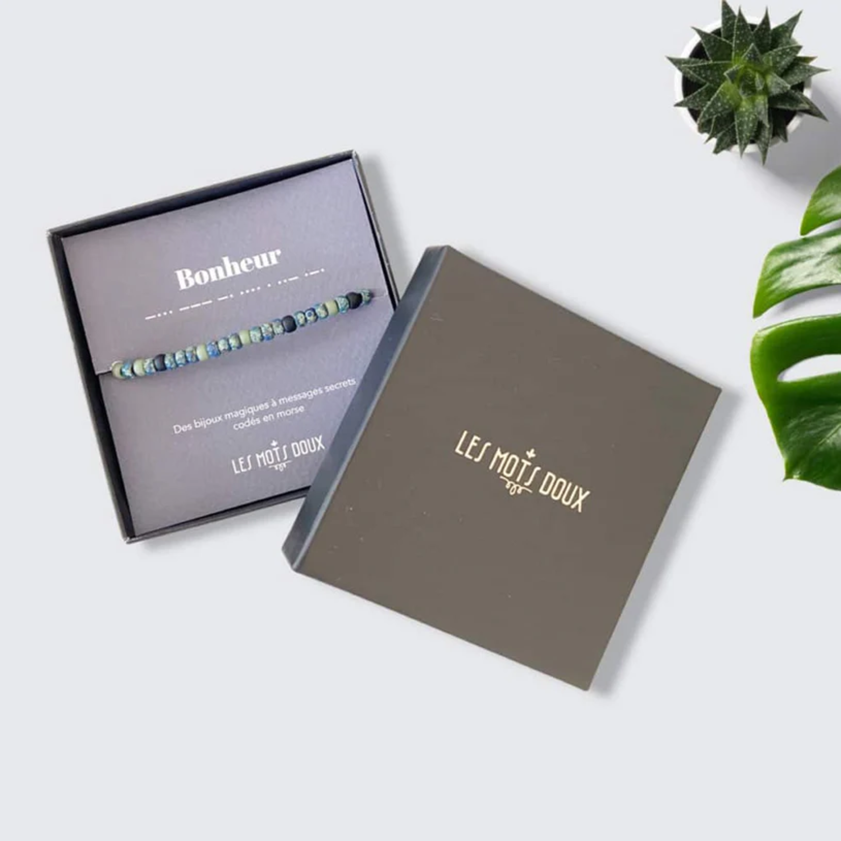 Bracelet Code Morse Messieurs : Bonheur