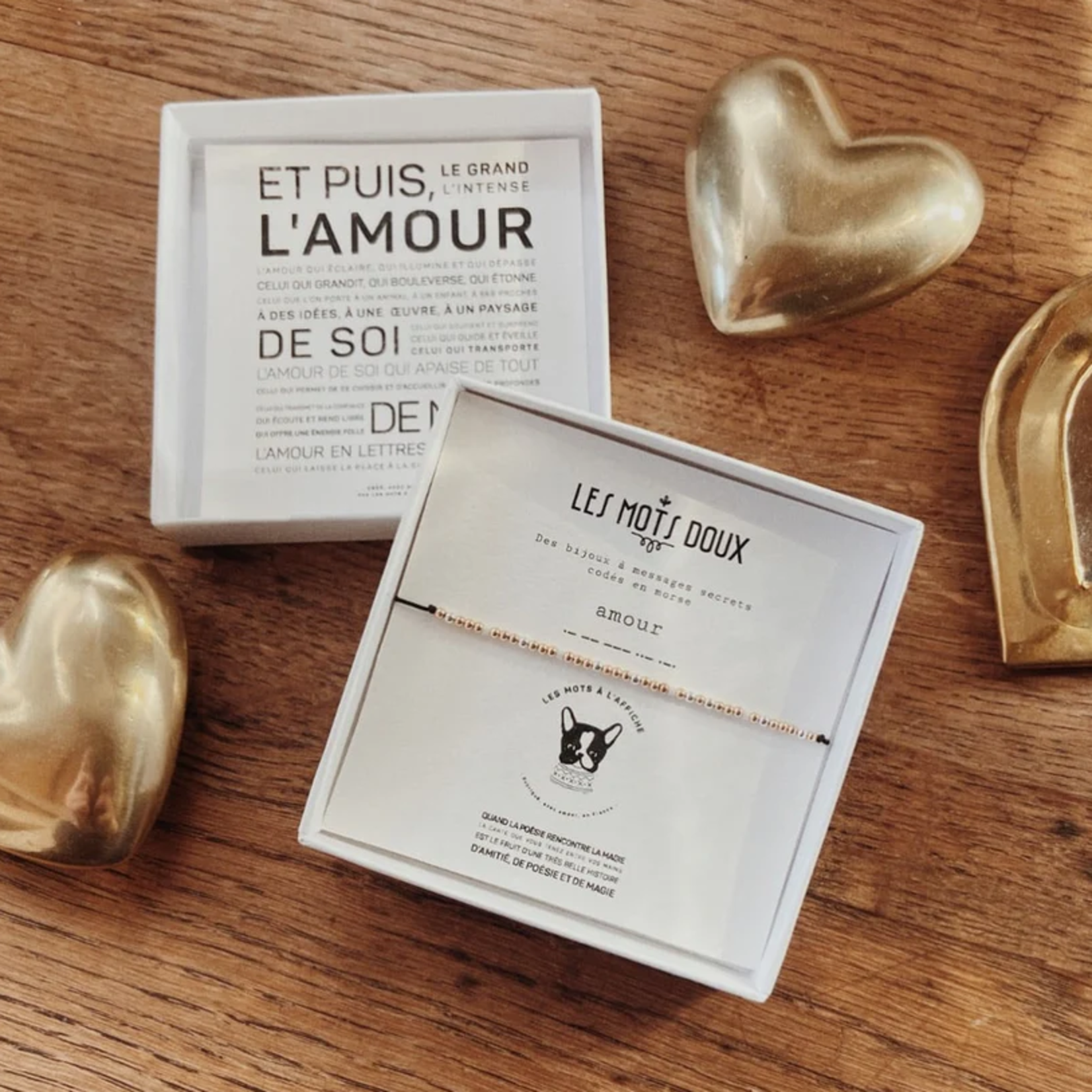 Bracelet à message secret codé en morse "amour"