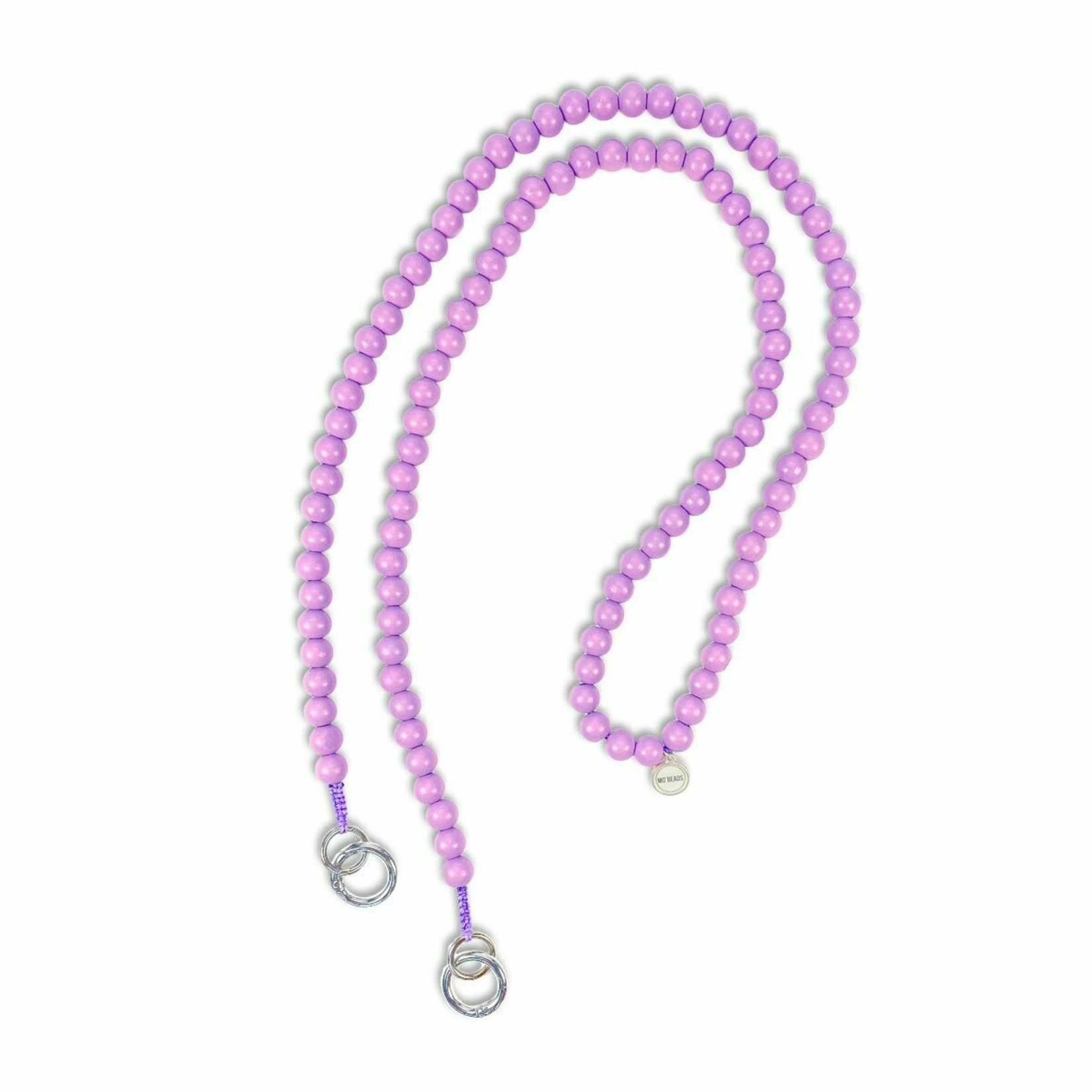 Chaîne à natel en perles en bois - Mauve