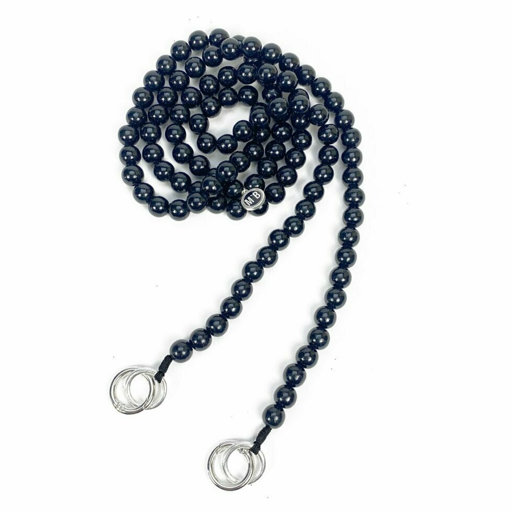 Chaîne à natel en perles en bois - Noir