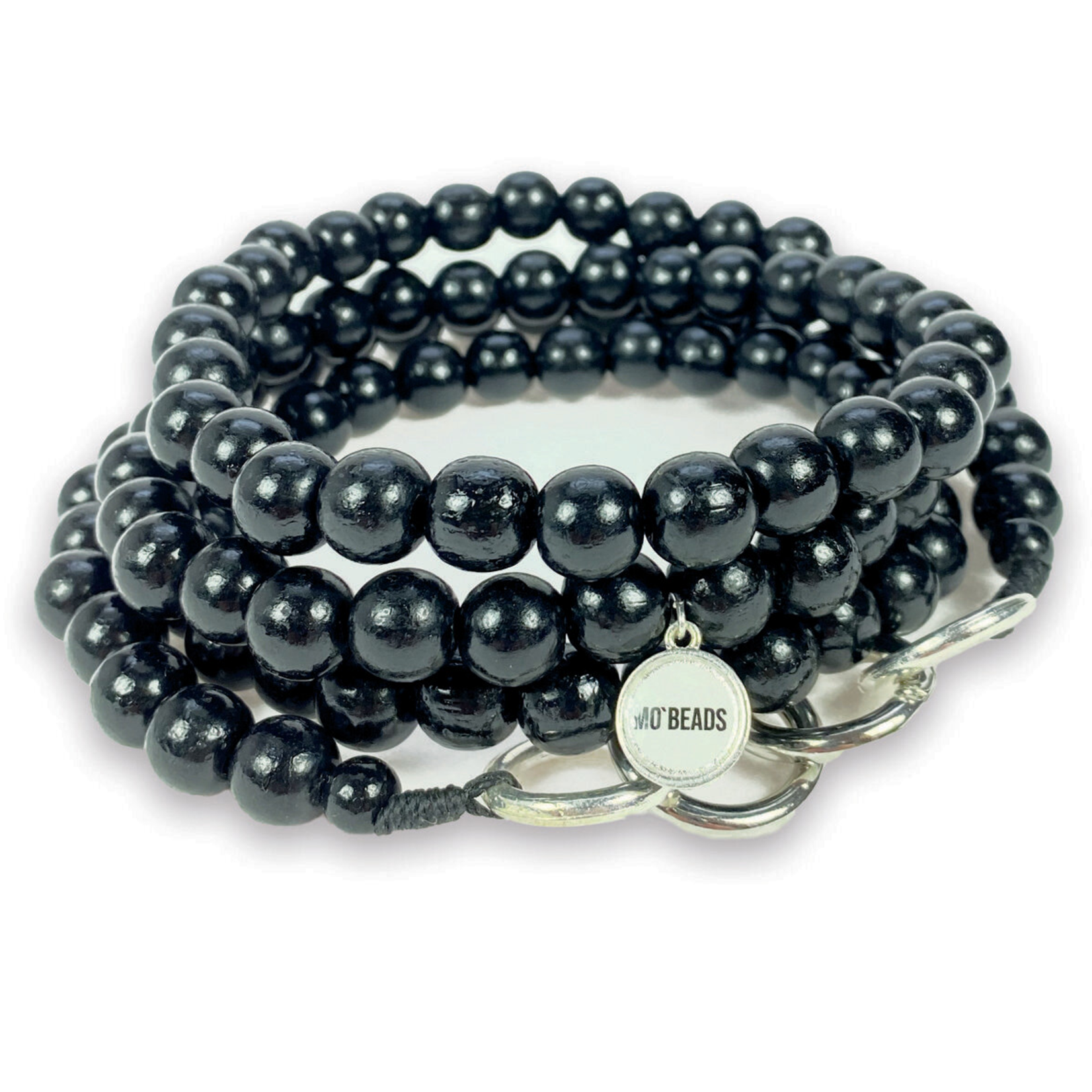 Chaîne à natel en perles en bois - Noir