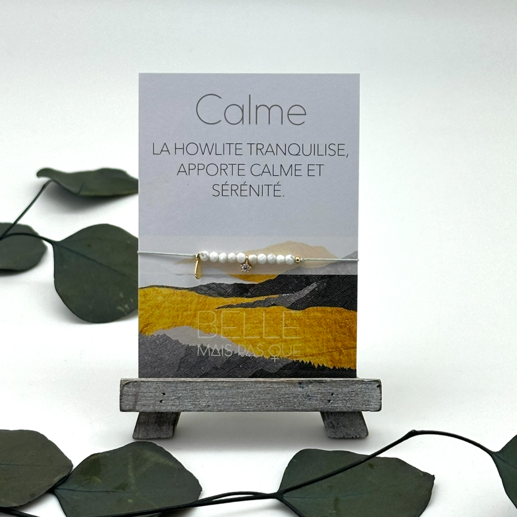 Pochette Bracelet Pierres semi-précieuses  "Calme - Howlite"