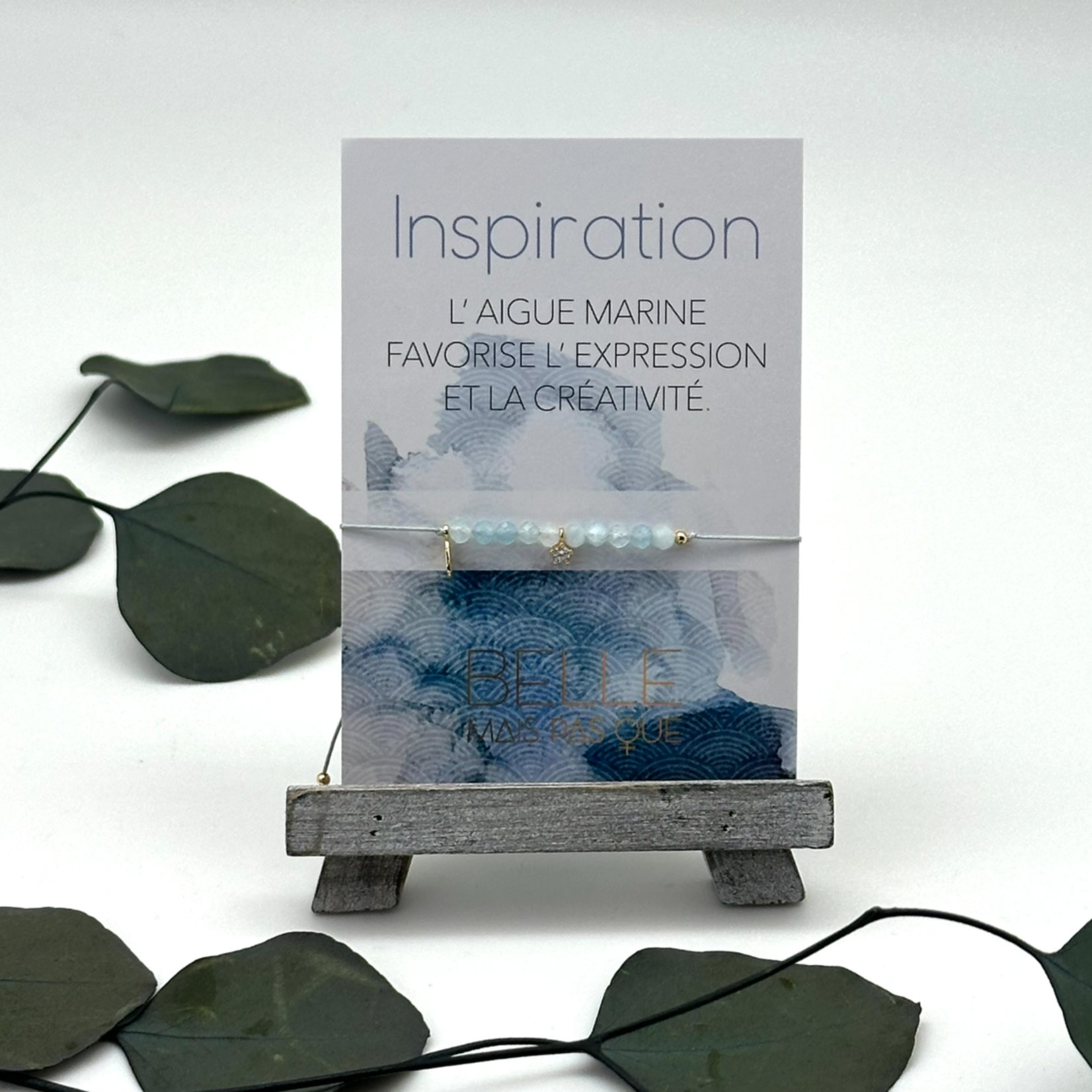 Pochette Bracelet Pierres semi-précieuses  "Inspiration - Aigue marine"