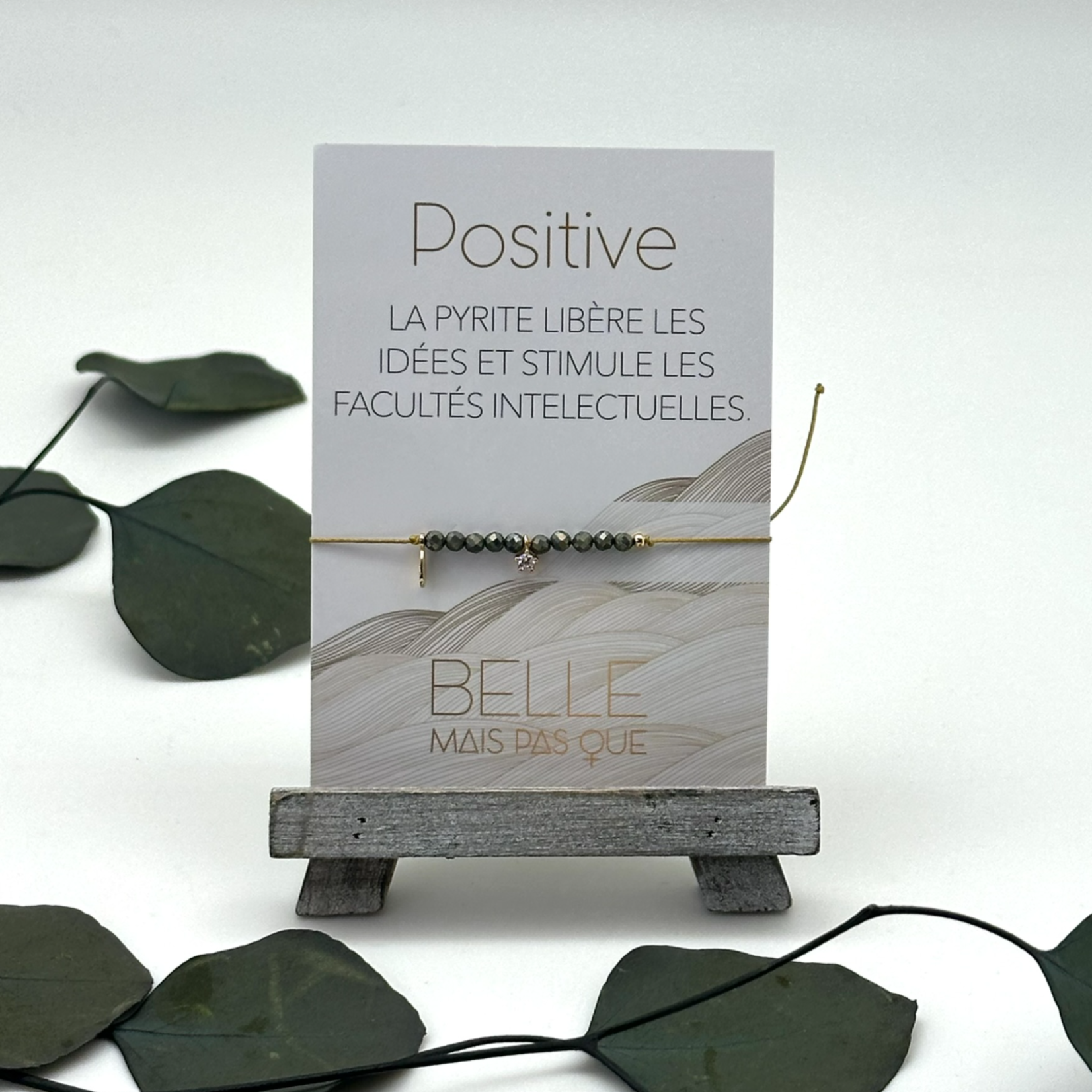 Pochette Bracelet Pierres semi-précieuses  "Positive - Pyrite"