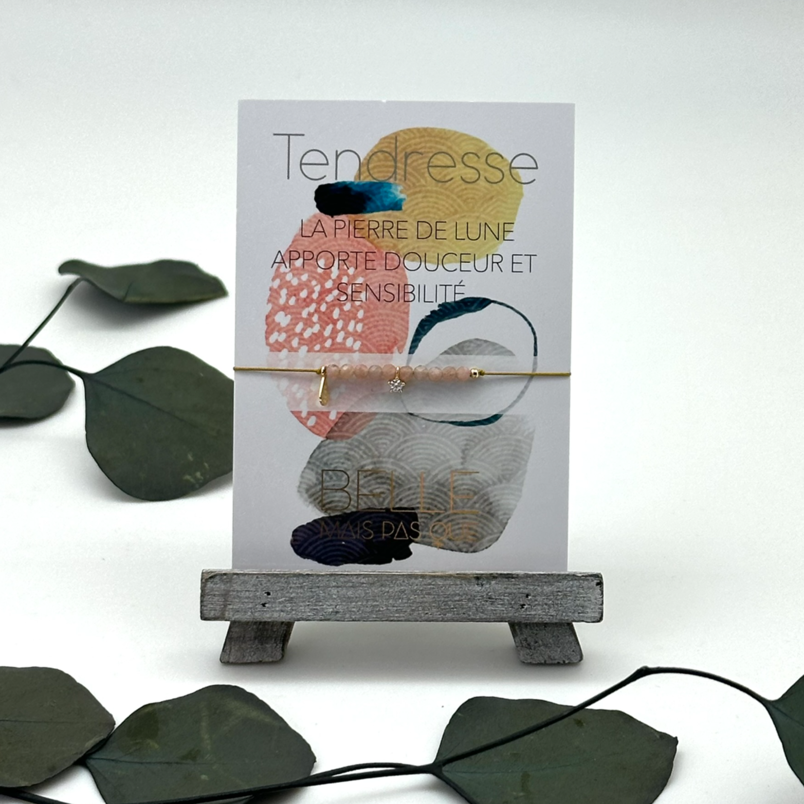 Pochette Bracelet Pierres semi-précieuses  "Tendresse - Pierre de Lune"